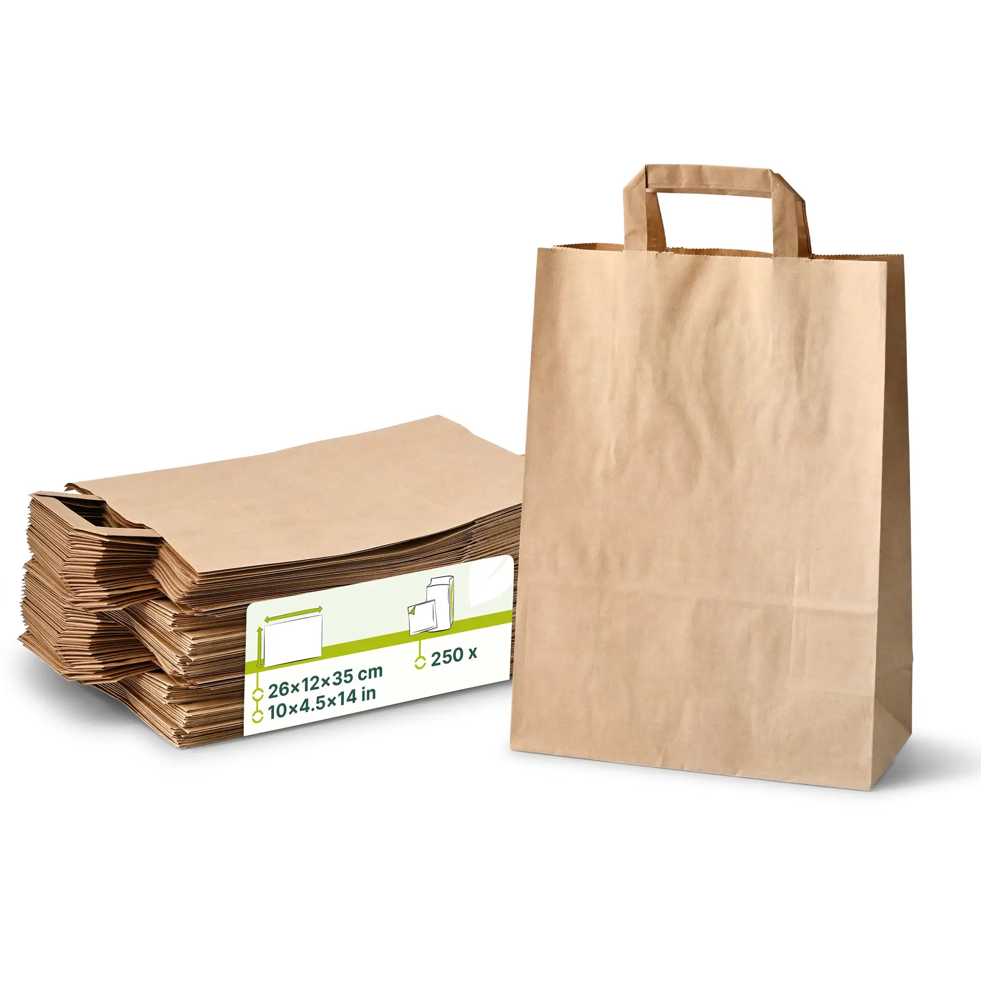 Draagtassen van gerecycled papier (26 x 12 x 35 cm) Draagtassen van gerecycled papier (26 x 12 x 35 cm)