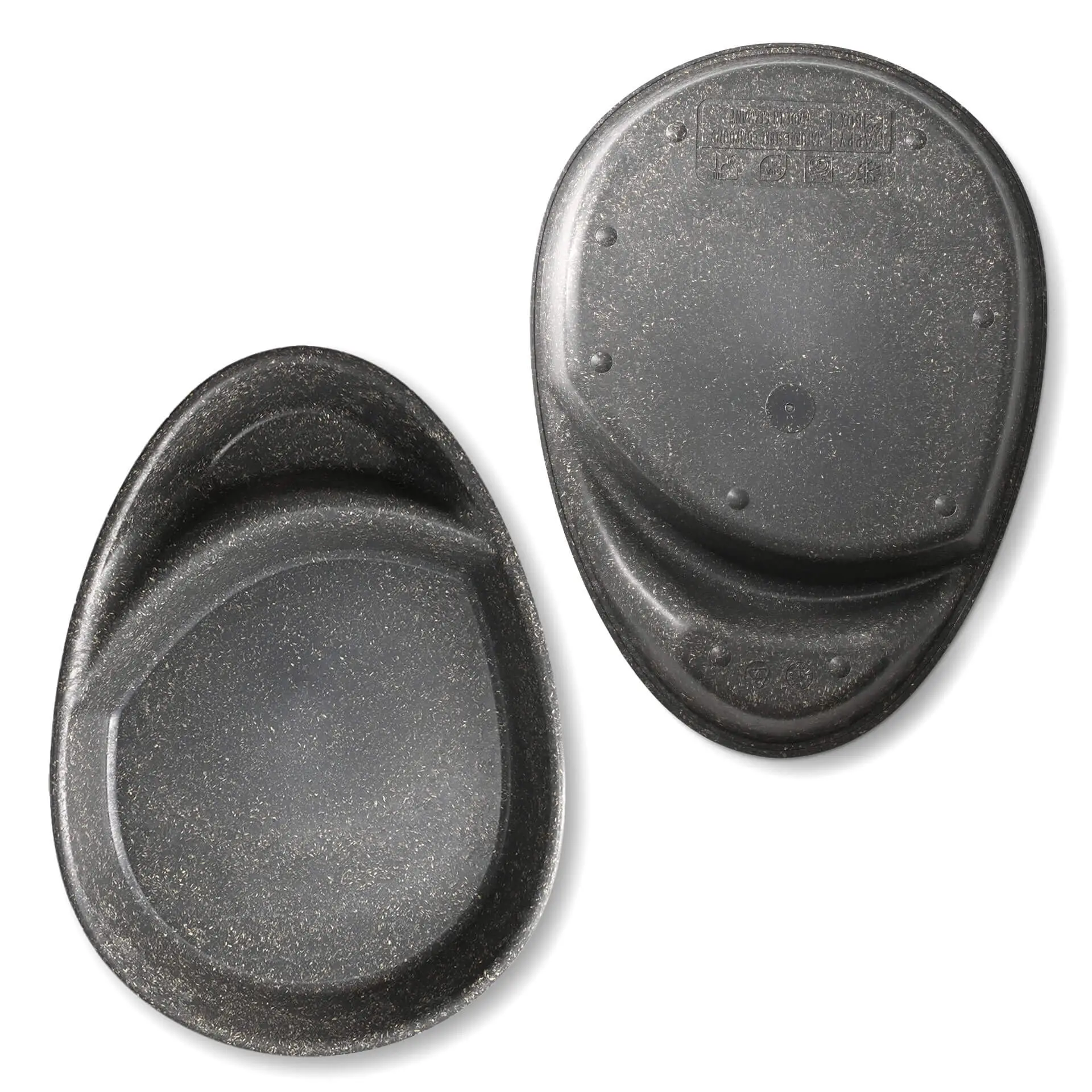 Herbruikbaar menubord "merways Plate" 27,5 x 20 x 3,5 cm, 2 vakken, druppelvormig, peper/grijs dfc008581-mehrweg-menueteller-merways-plate-275-x-20-x-35-cm-2-kammern-tropfenfoermig-pfeffer-grau-2