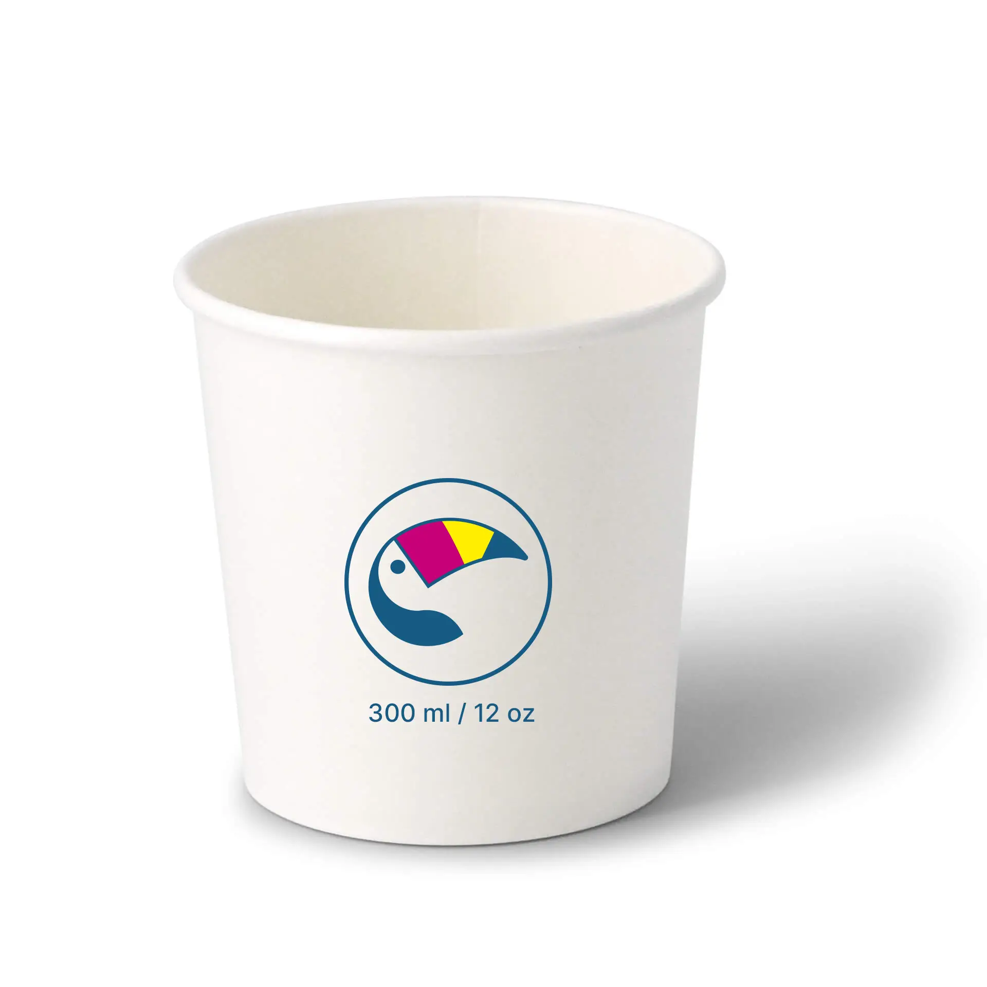 IJsbekers bedrukken (optioneel met deksel), 300 ml / 12 oz, wit, PE gecoat