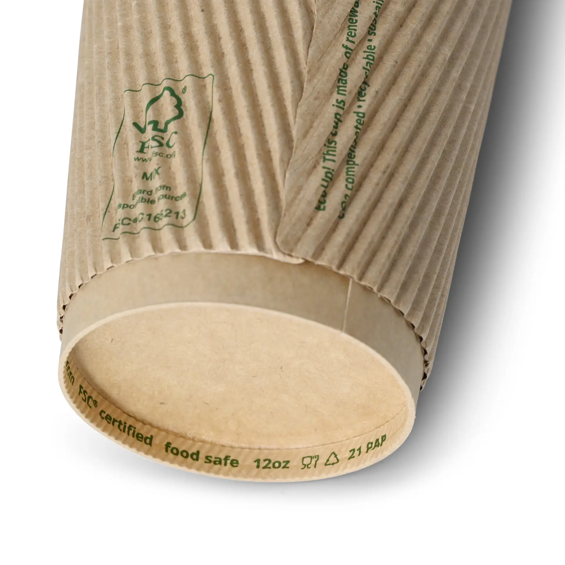 Ribbelbeker / Koffiebeker to go 300 ml / 12 oz, Ø 90 mm, kraft dhd048531-riffelbecher-kaffee-to-go-becher-300-ml-12-oz-90-mm-braun-4