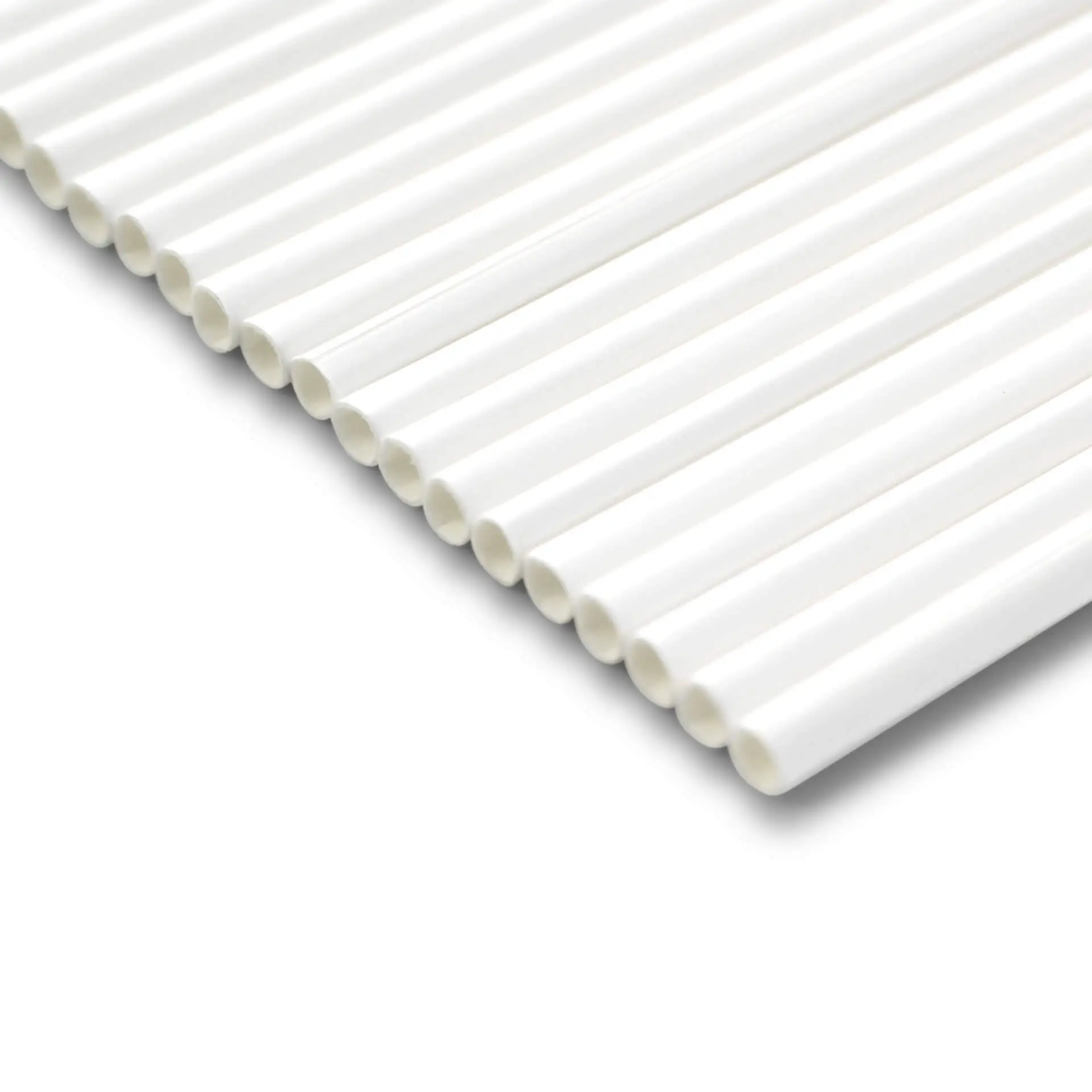 Rietjes van papier 20 cm, Ø 0,5 cm, wit, verticaal gerold