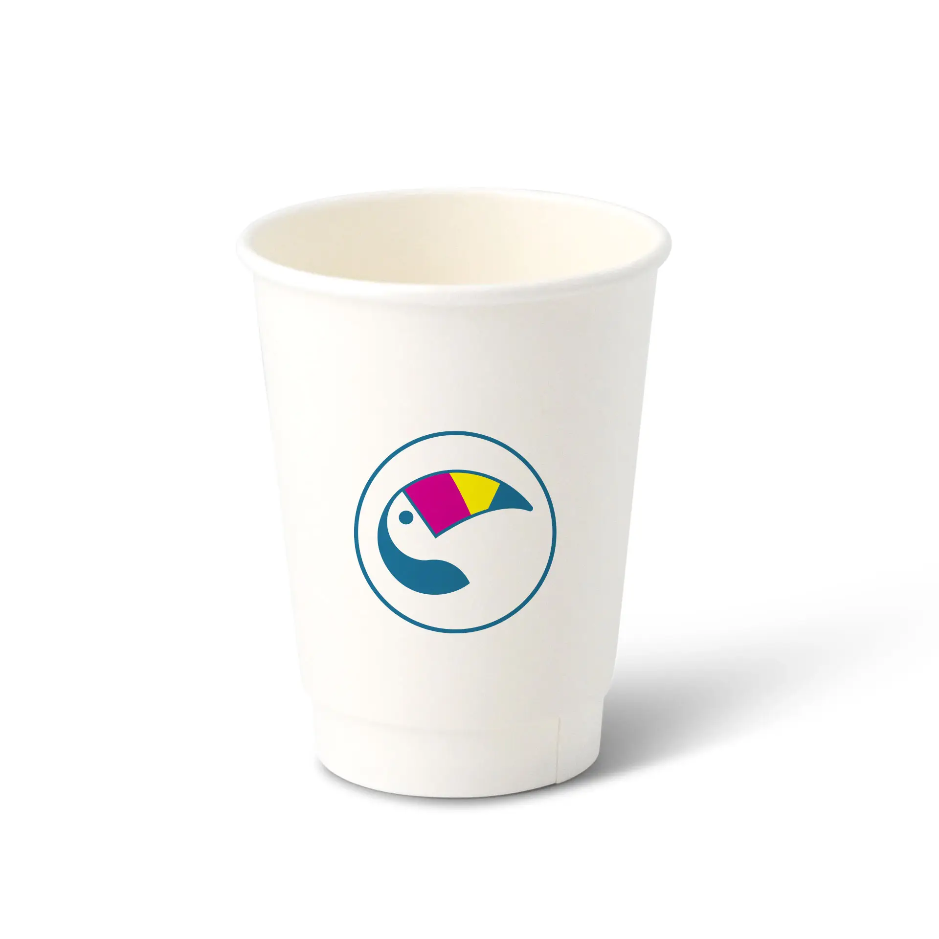 Papieren bekers bedrukken (dubbelwandig) 300 ml / 12 oz, dubbelwandig, wit, mat, PE-coating
