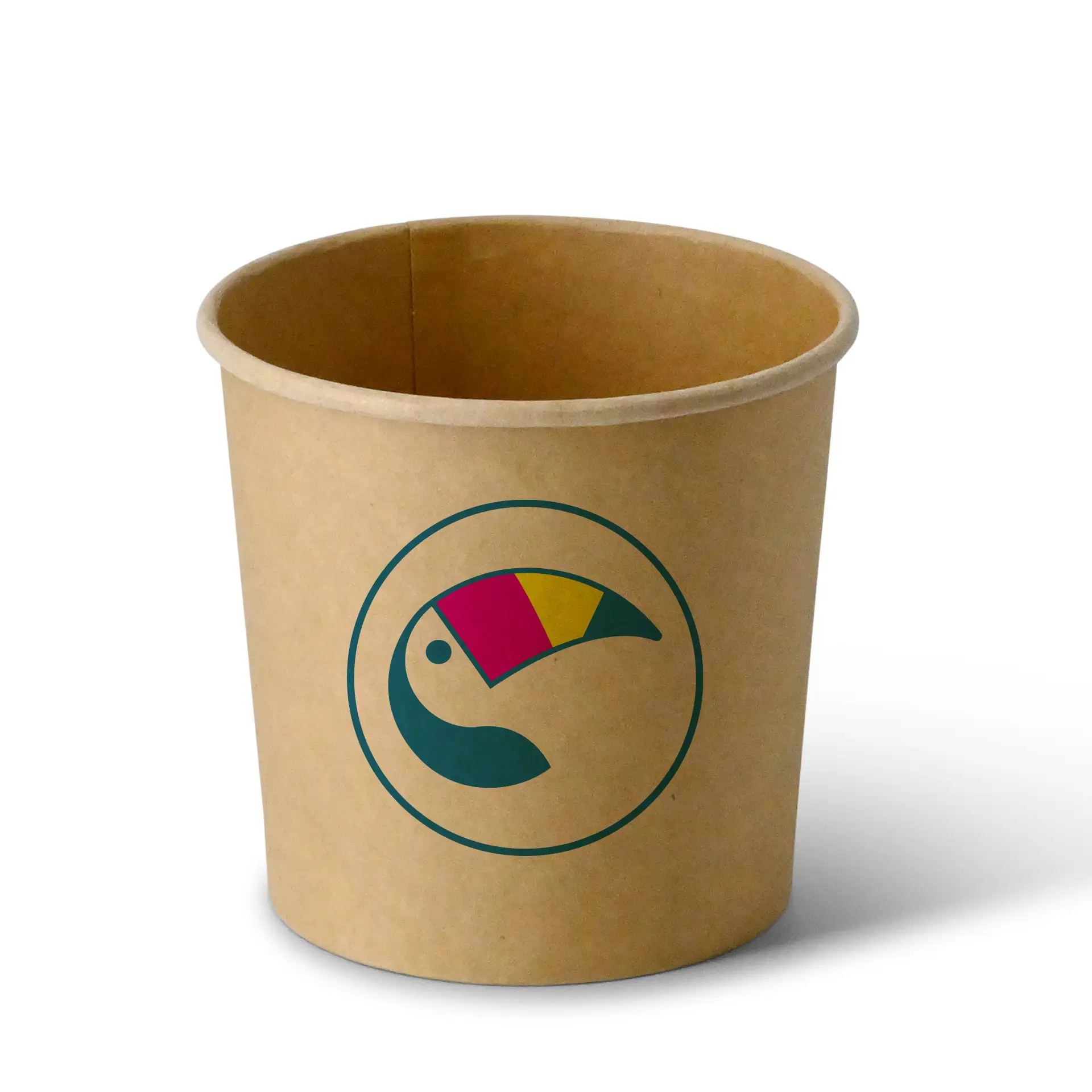 Soepbeker to go bedrukken, bruin, 800 ml, Ø 115 mm, PLA-gecoat