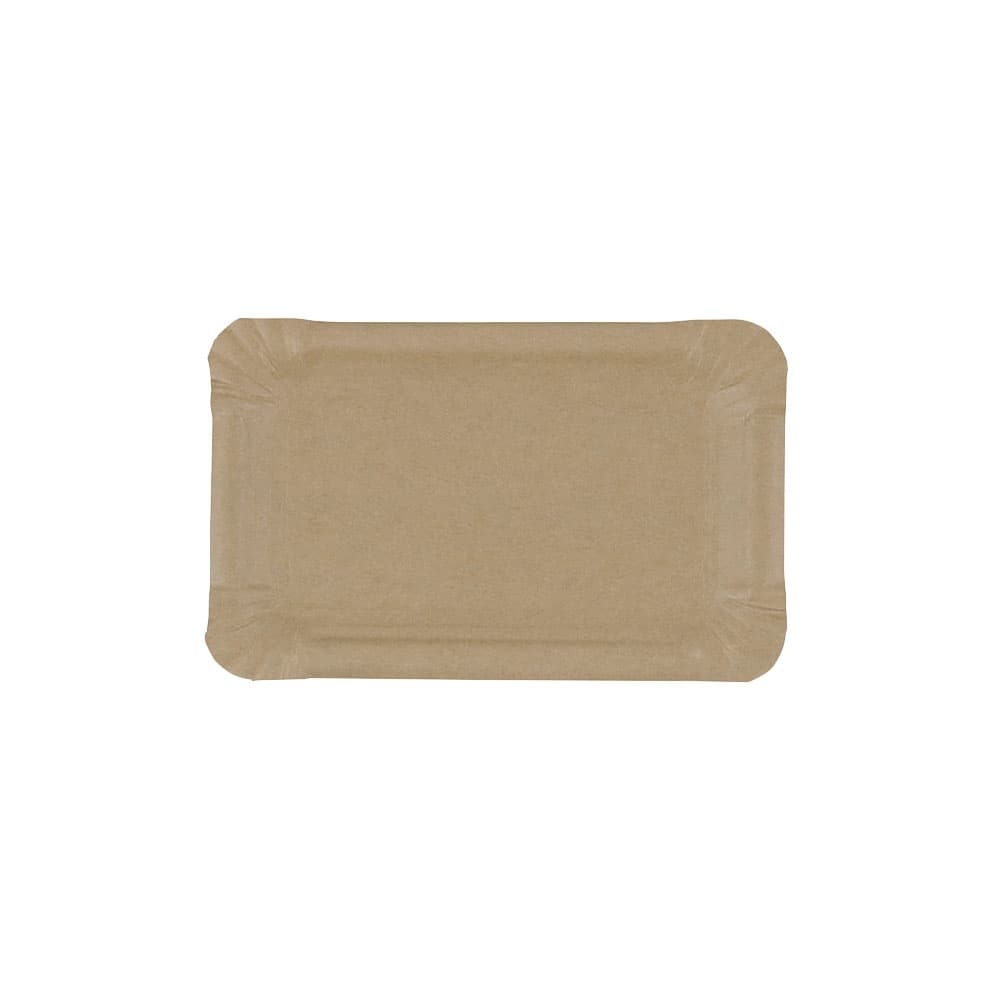 Pappteller 10 x 16 cm, braun, rechteckig
