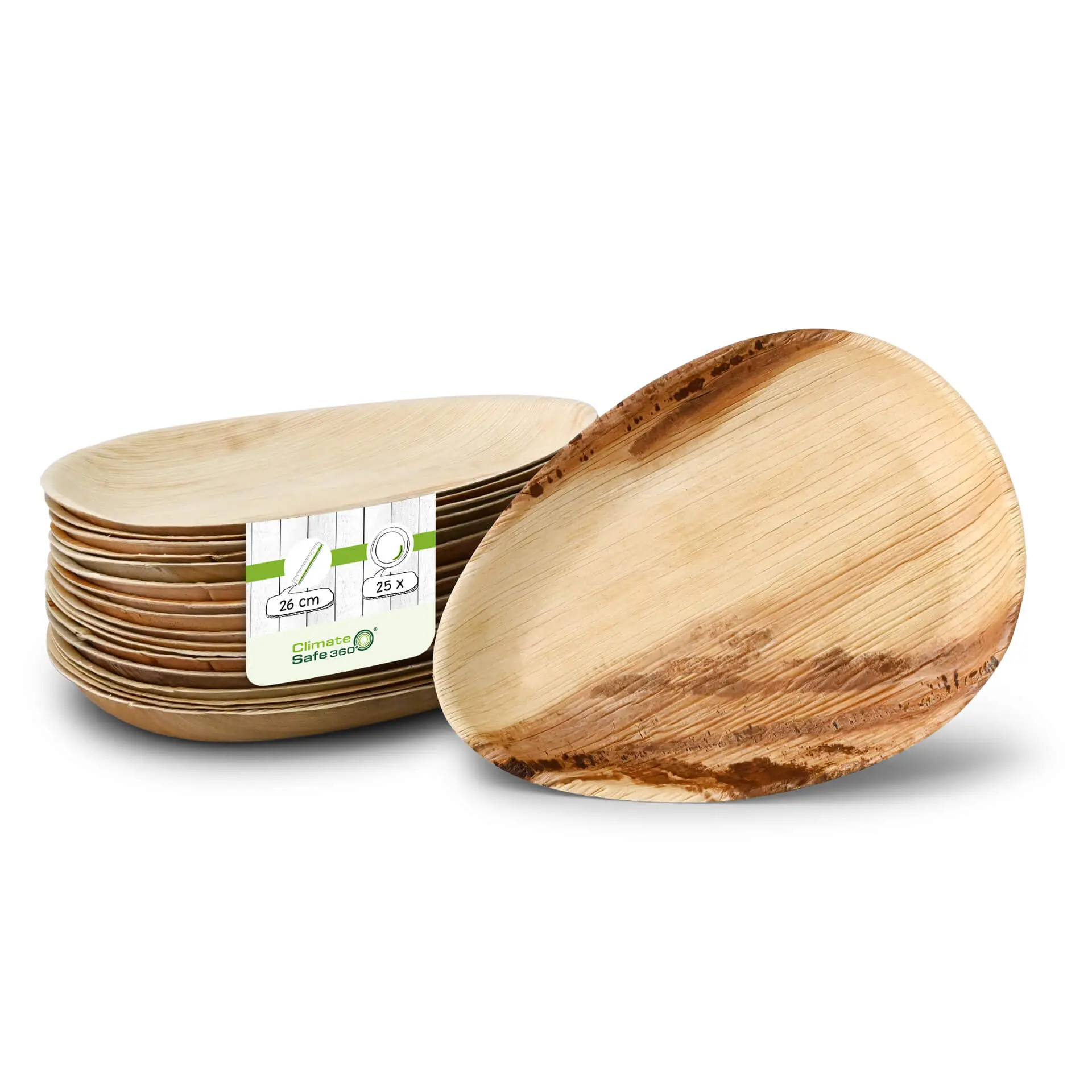 Palmblad bord "Palmware®" Ø 26 cm, druppelvormig Palmblad bord "Palmware®" Ø 26 cm, druppelvormig