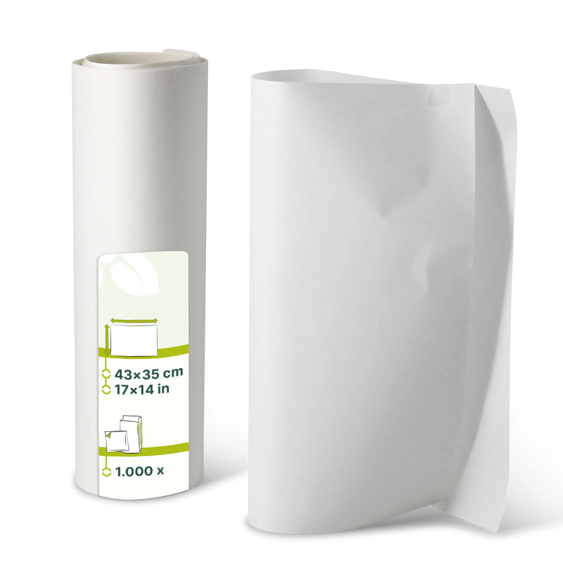 Verpakkingspapier, vellen 43 x 35 cm, wit dre02280-einschlagpapier-zuschnitte-43-x-35-cm-weiss