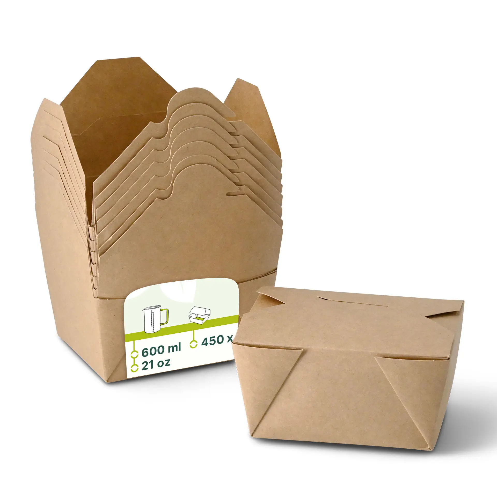 Take-away dozen (gecoat) 600 ml, bruin