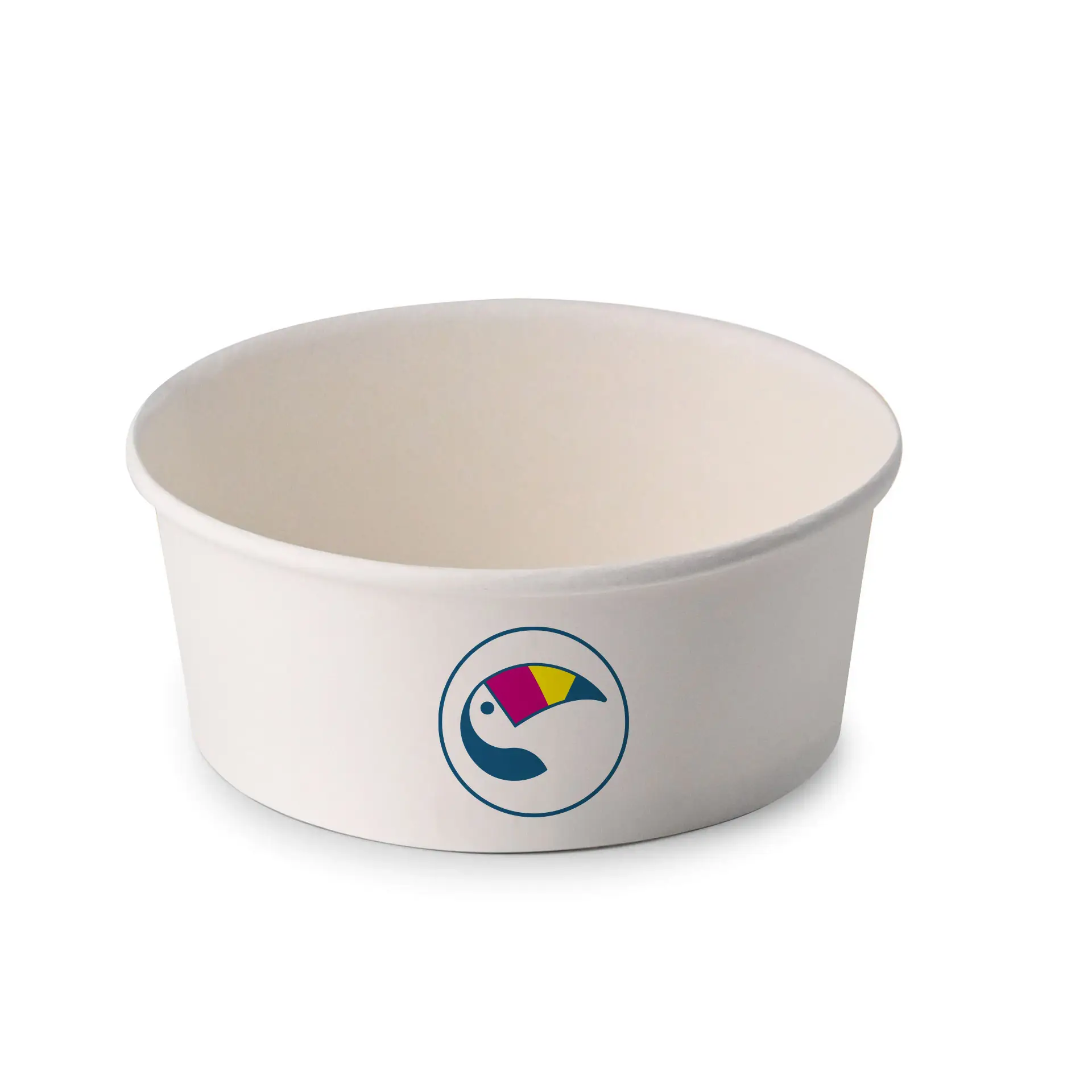 Saladeschalen bedrukken / Bowls bedrukken, 650 ml, Ø 150 mm, wit, PLA-gelamineerd