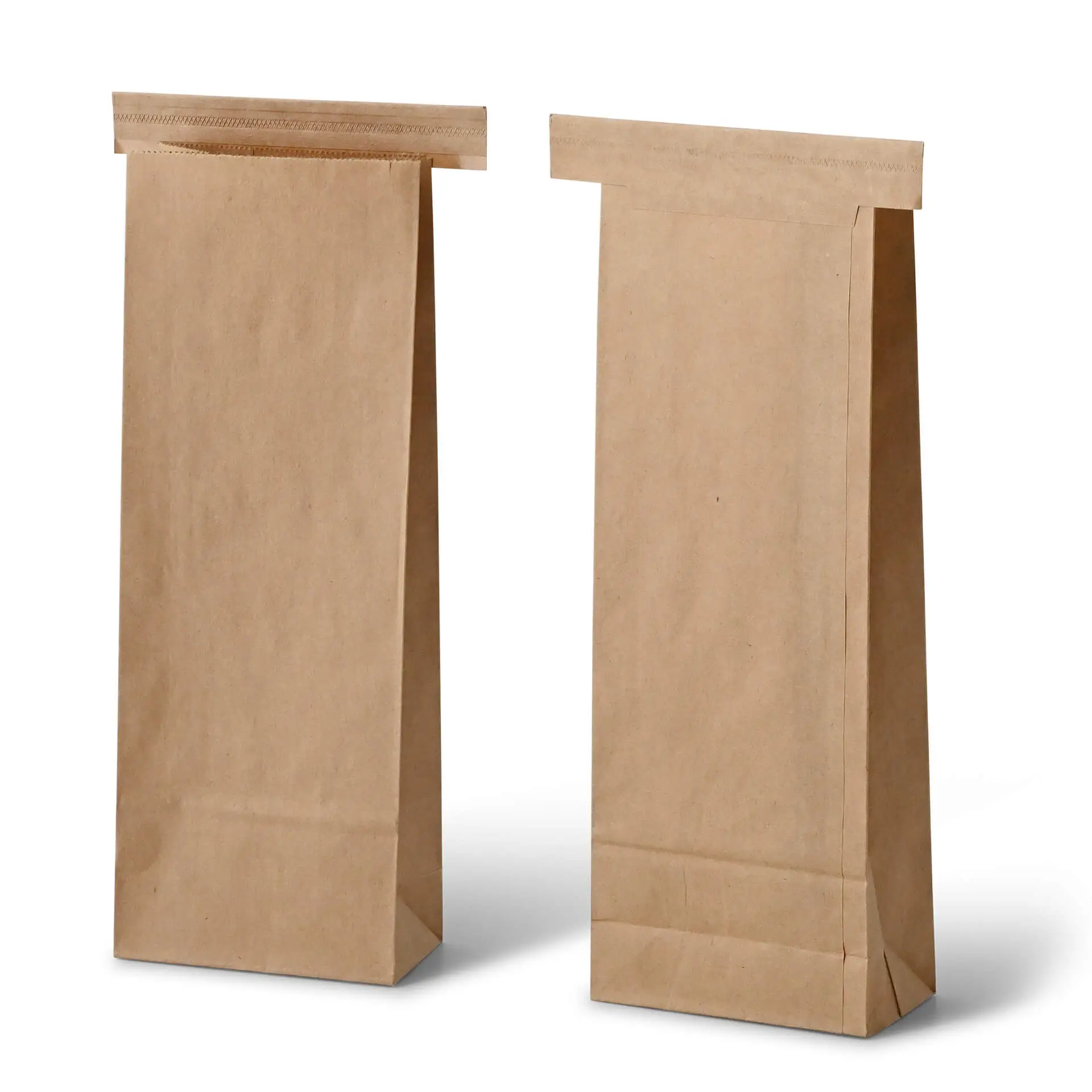 Blokbodemzakken S, 9 x 4,5 x 23,5 cm, bruin, clipband