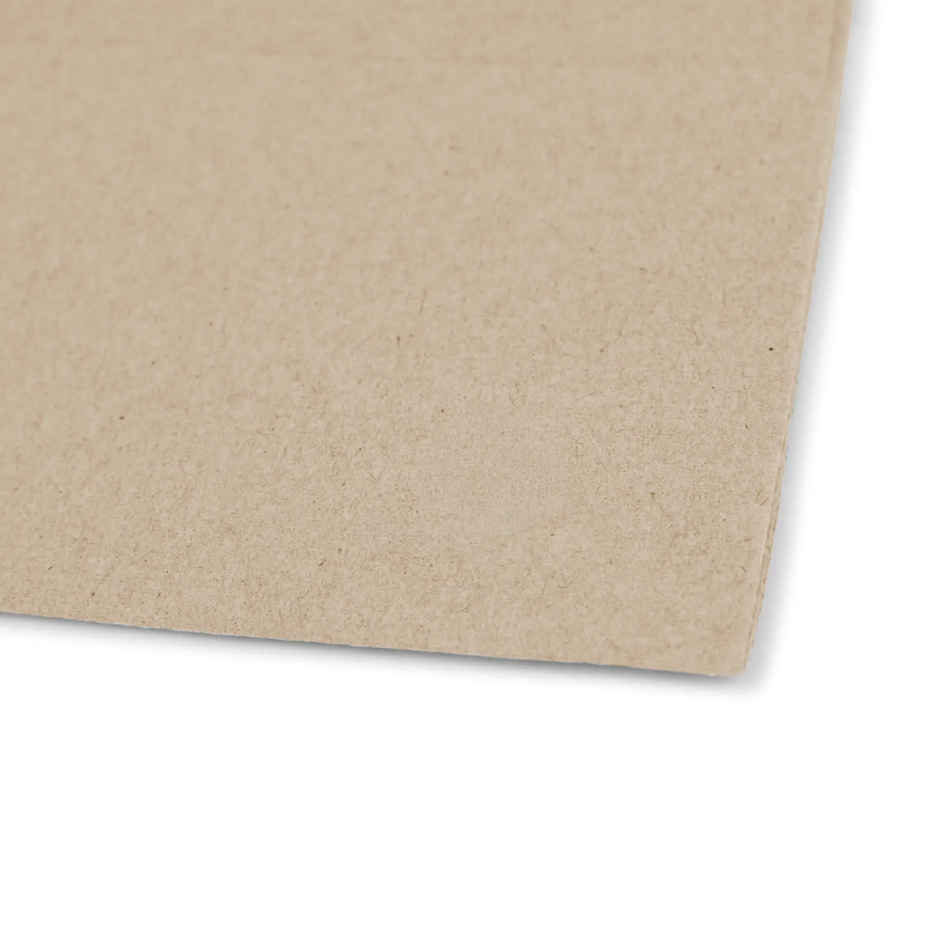 Afbeelding van een ongebleekte papieren servet met een groen recycling symbool en tekst die aangeeft dat het van gerecycled materiaal is gemaakt.