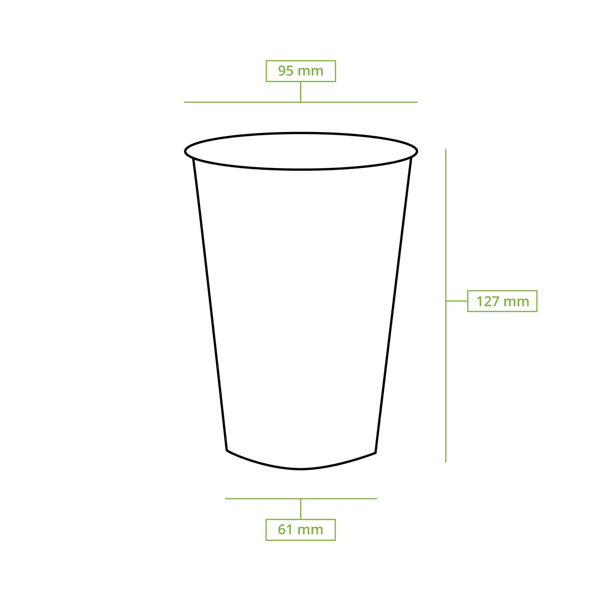 rPET bekers 400 ml / 16 oz, Ø 95 mm