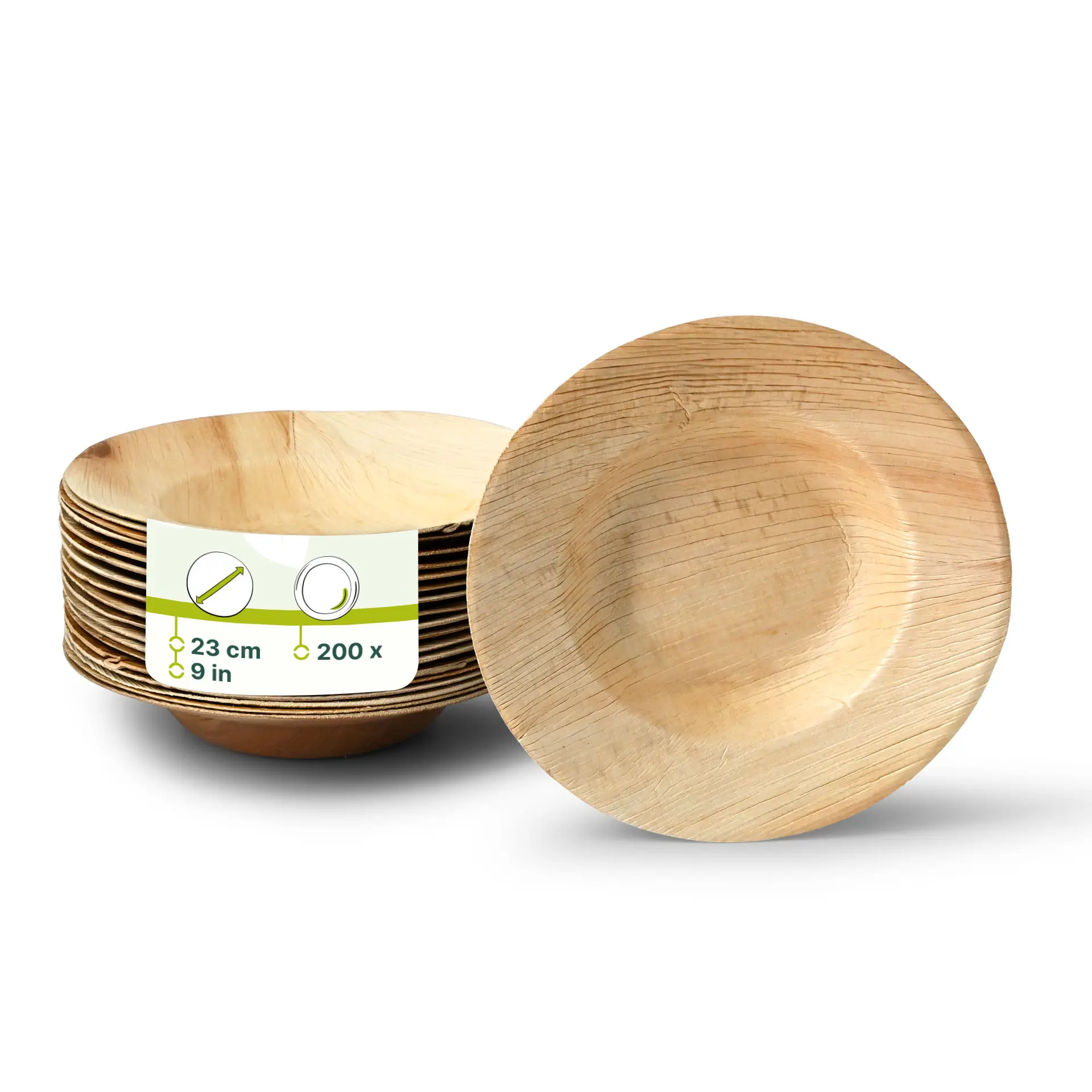 Palmblad bord "Palmware®" Ø 23 cm, diep, rond, met rand Palmblad bord "Palmware®" Ø 23 cm, diep, rond, met rand