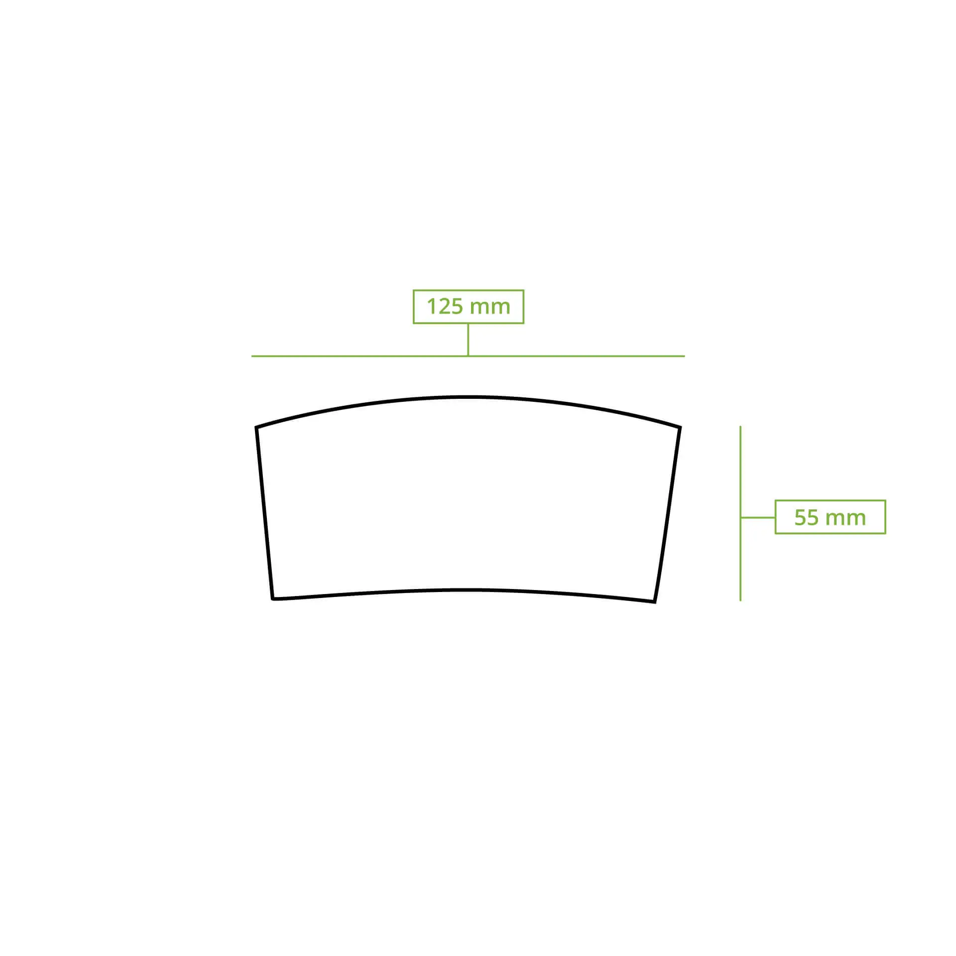 Bruine kartonnen bekerhouder met binnenste ribbelstructuur, ontworpen voor 300, 400 of 500 ml papieren bekers, 125 mm breed en 55 mm hoog.
