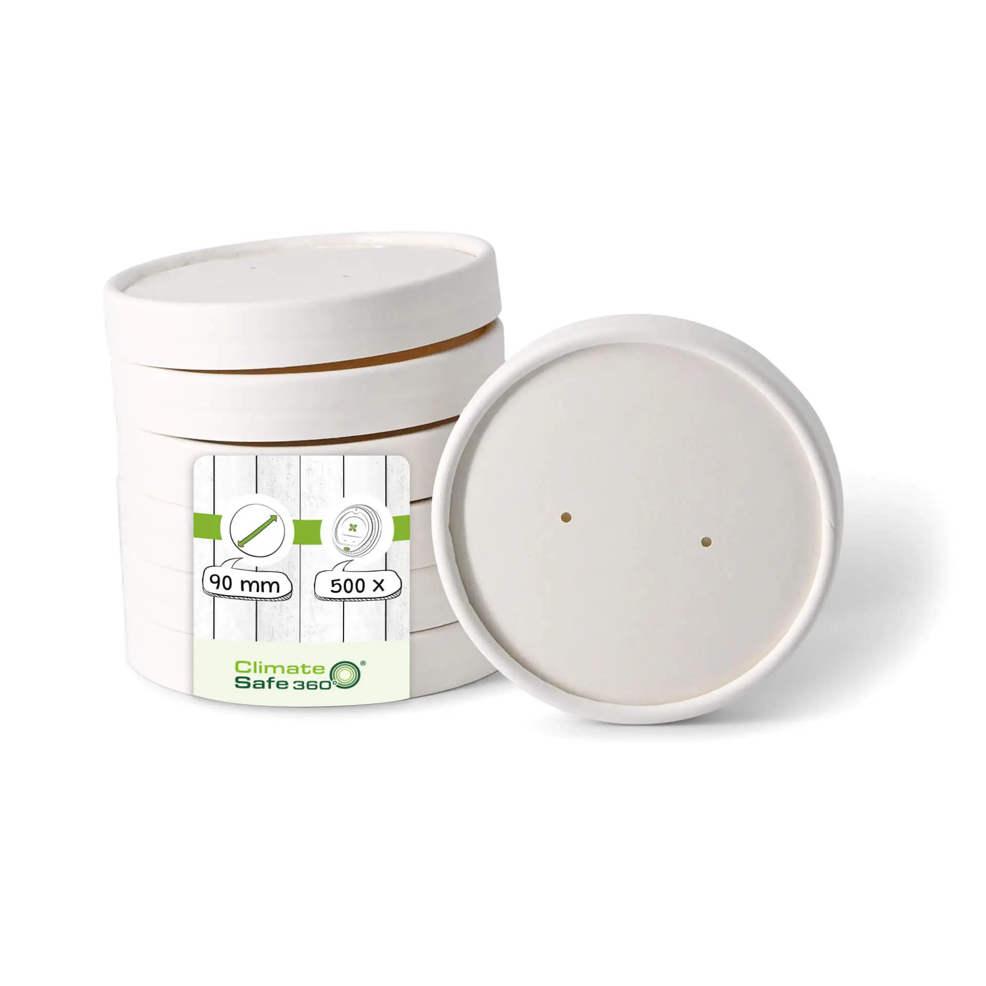 Kartonnen membraandeksels (bio-gecoat) Ø 90 mm, wit