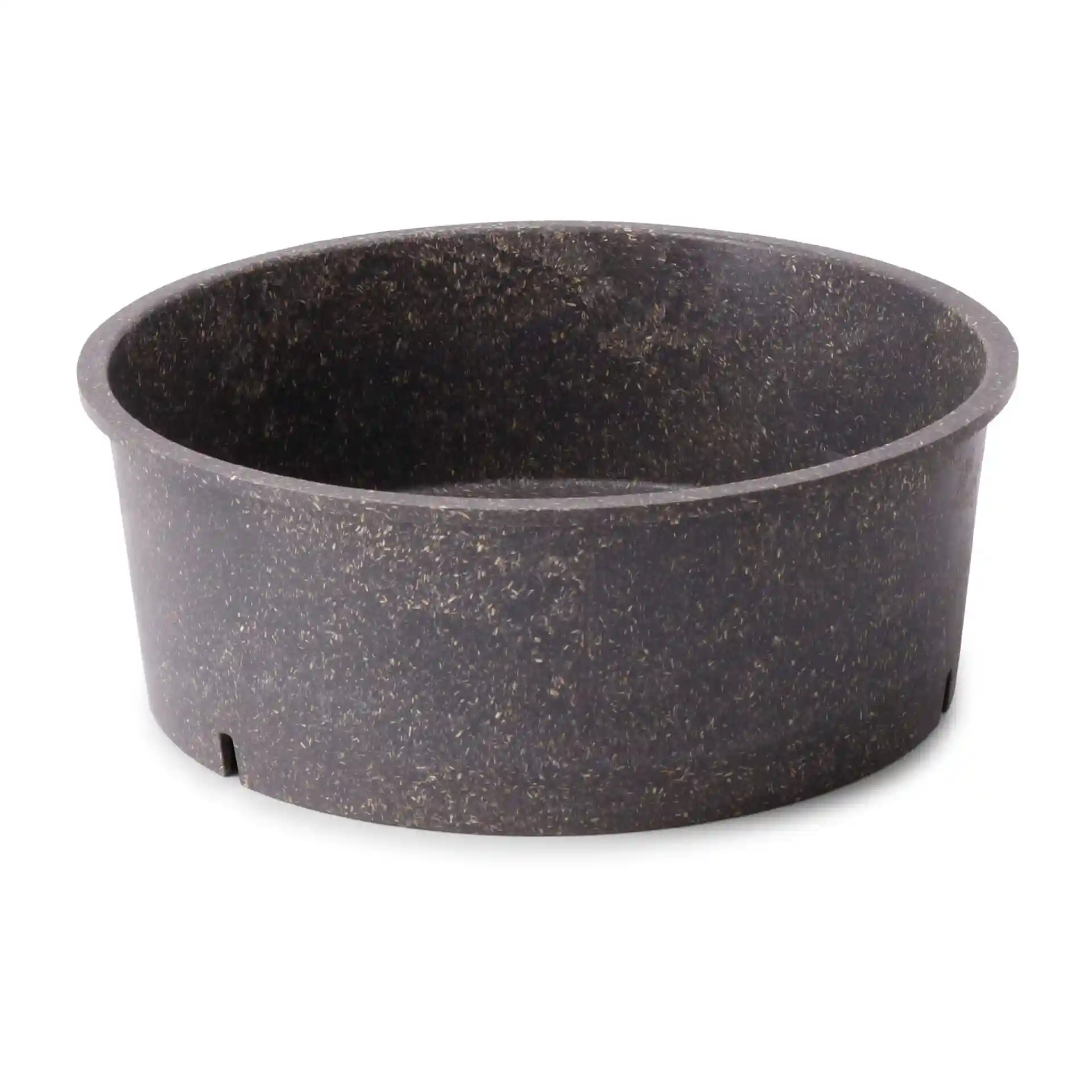 Ronde grijze herbruikbare kom van biocomposiet, 1.000 ml capaciteit, diameter van 185 mm.