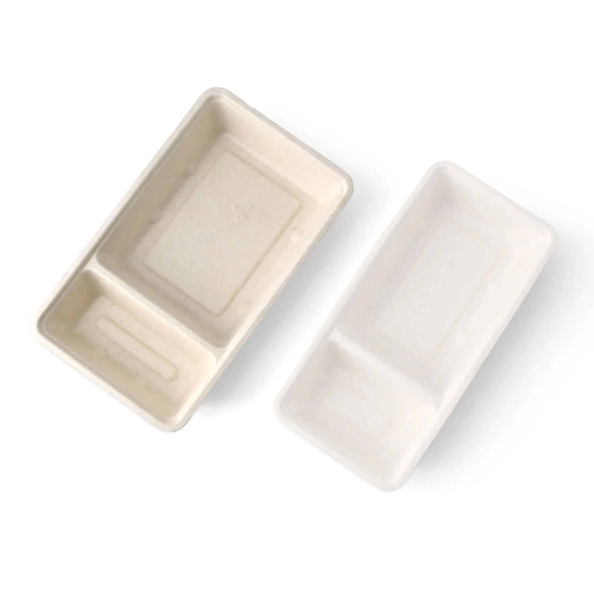 Patatbakje van suikerriet, 2 vakken, 12 x 20 x 3,5 cm