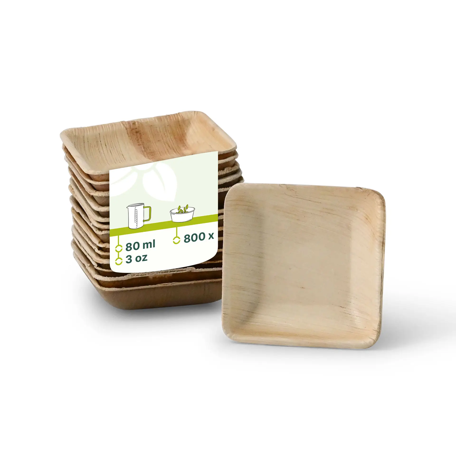 Palmblad Schoteltje "Palmware®" 80 ml, vierkant Palmblad Schoteltje "Palmware®" 80 ml, vierkant