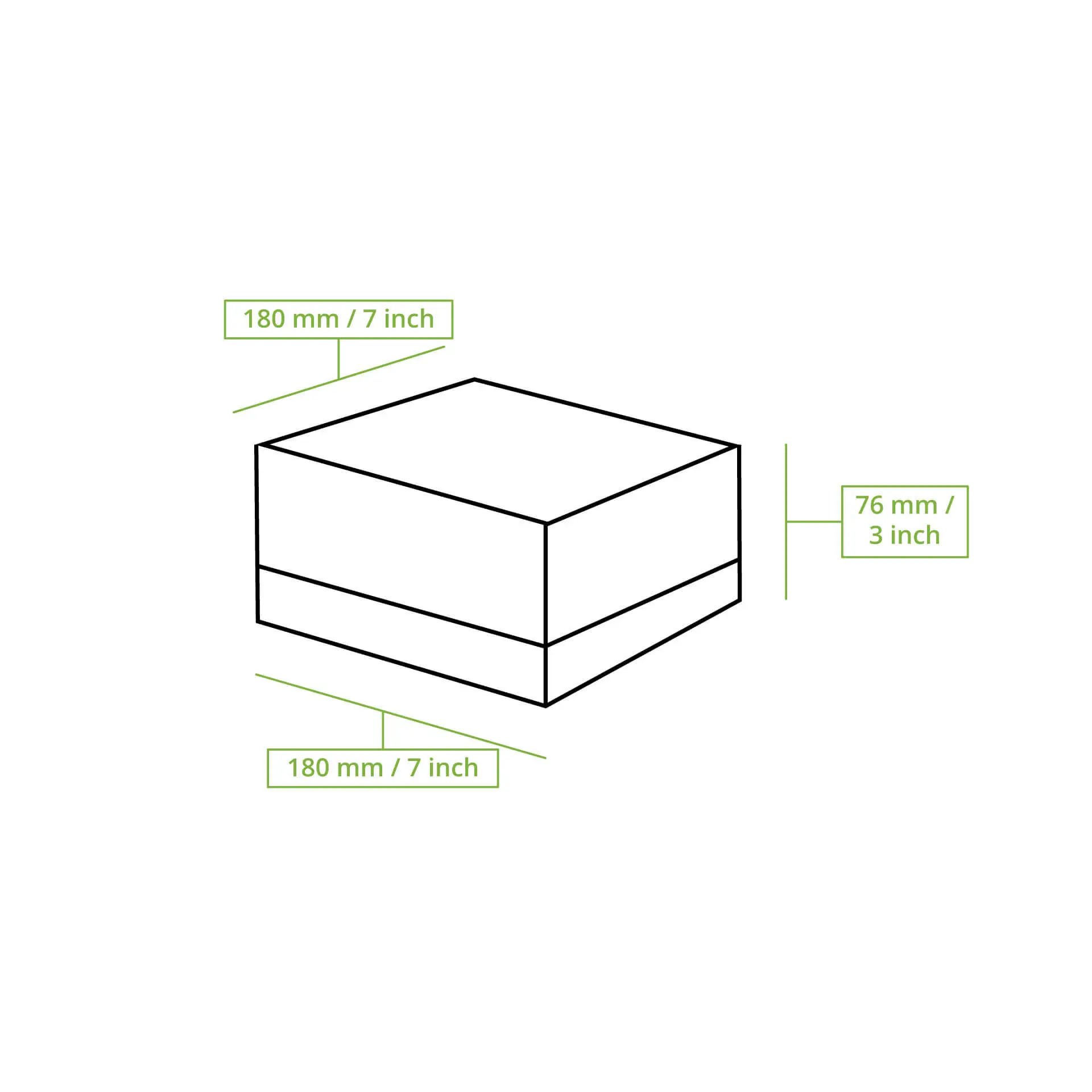 Patisserie verpakkingen 18 x 18 x 7,5 cm, cellulose-venster, wit