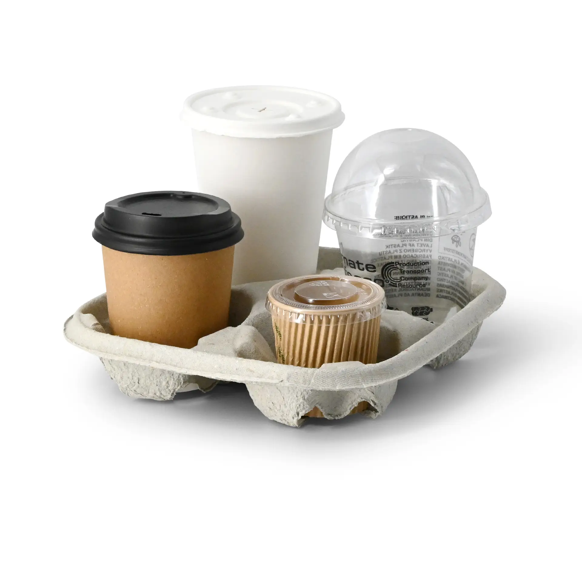 Pak van 4 papieren bekerdragers, kraft dhd04988-bechertraeger-4er-aus-pappe-braun-6