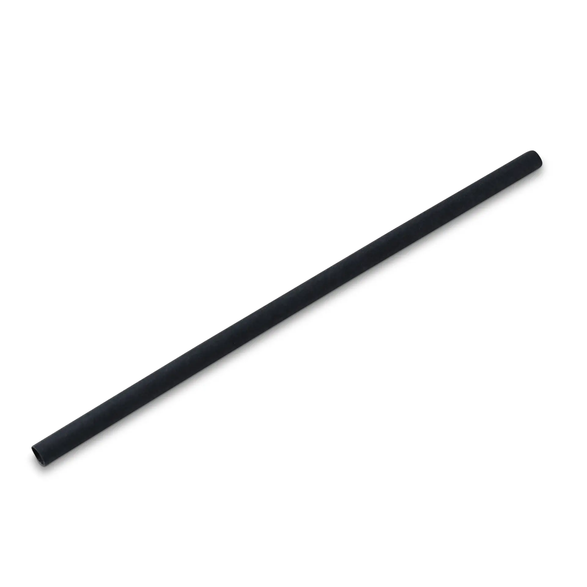 Jumbo papieren rietje 23 cm, Ø 0,8 cm, zwart, verticaal gerold