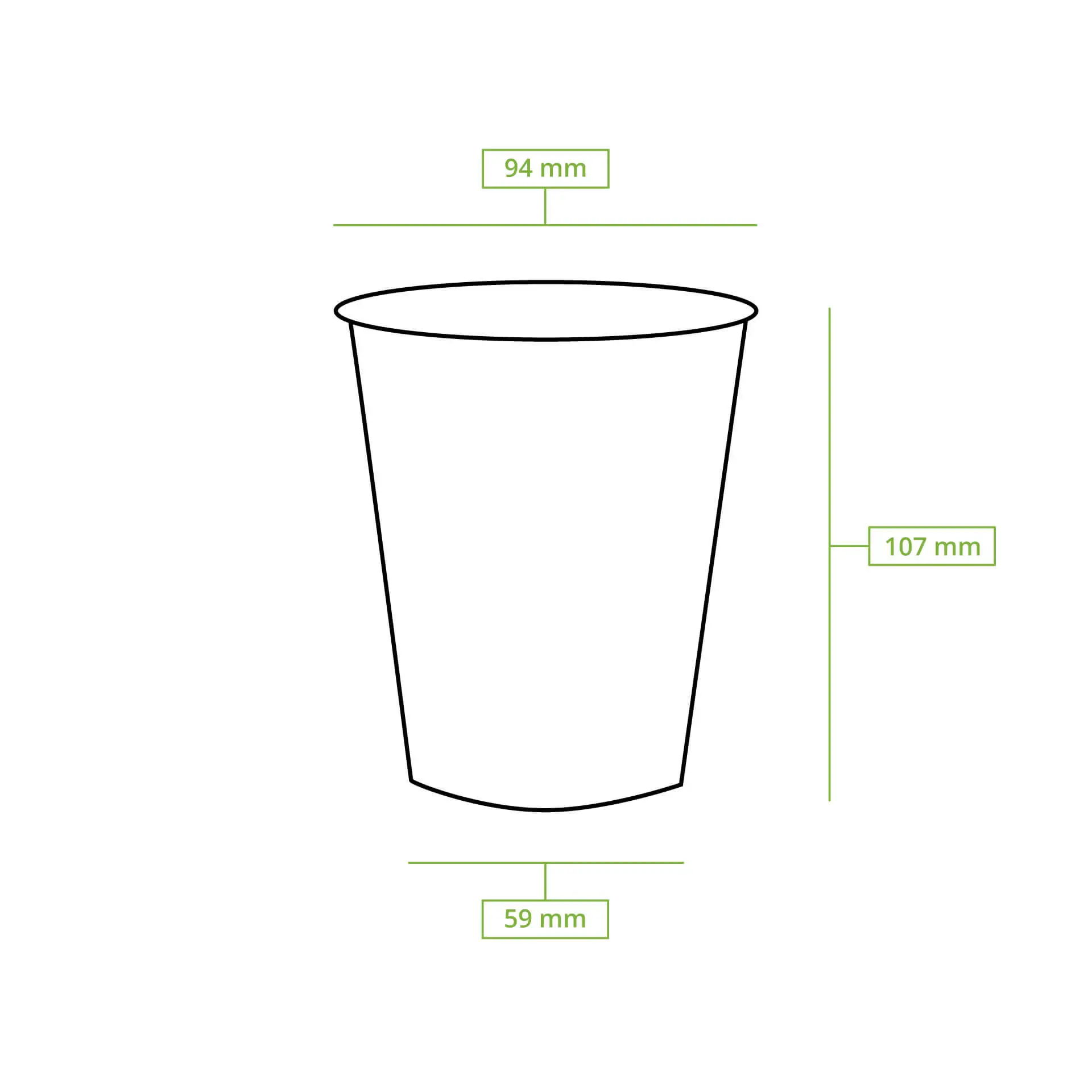 rPET bekers 300 ml / 12 oz, Ø 95 mm