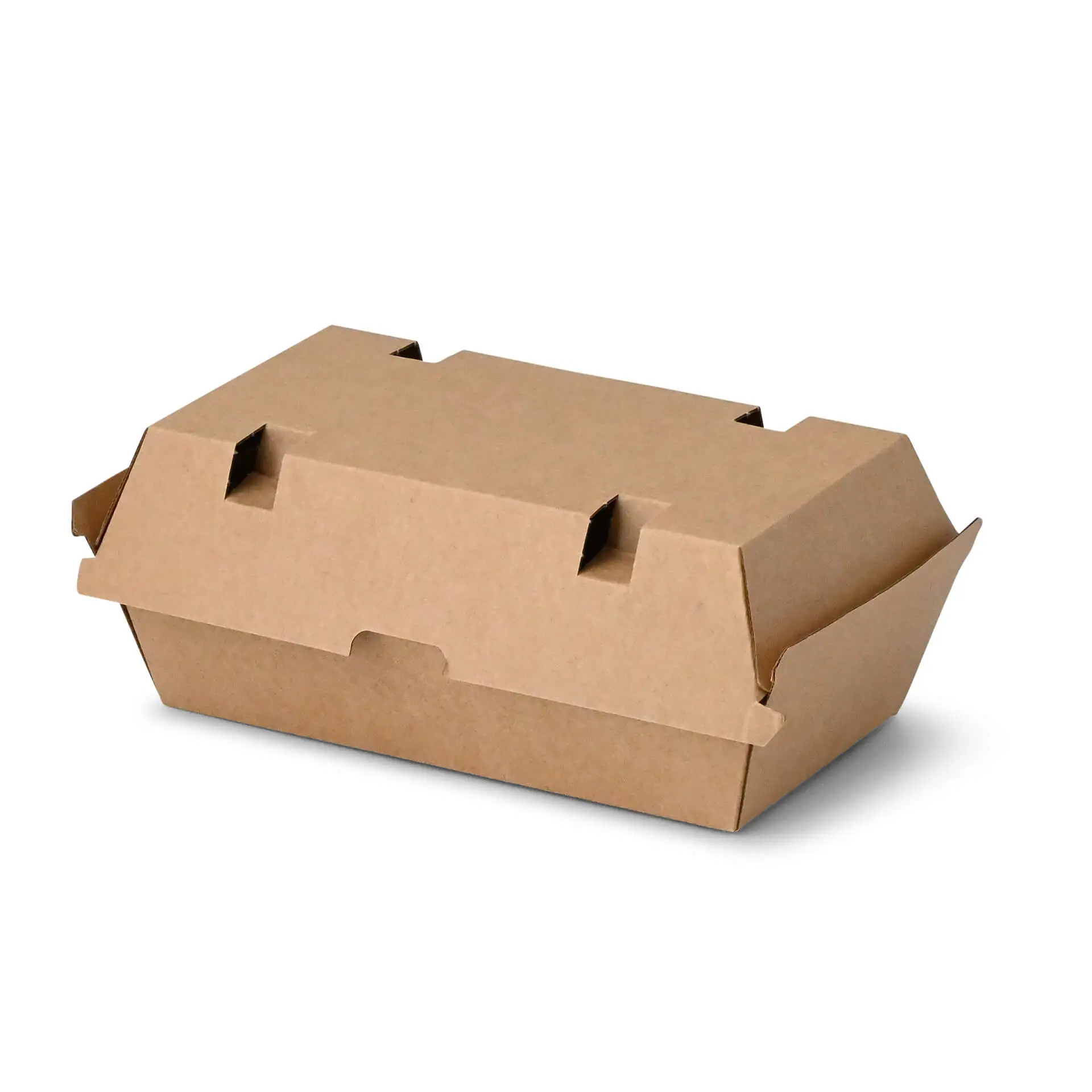 Take-away-klapdekseldozen 21,4 x 11,4 x 8,5 cm, kraftkarton Take-away-klapdekseldozen 21,4 x 11,4 x 8,5 cm, kraftkarton