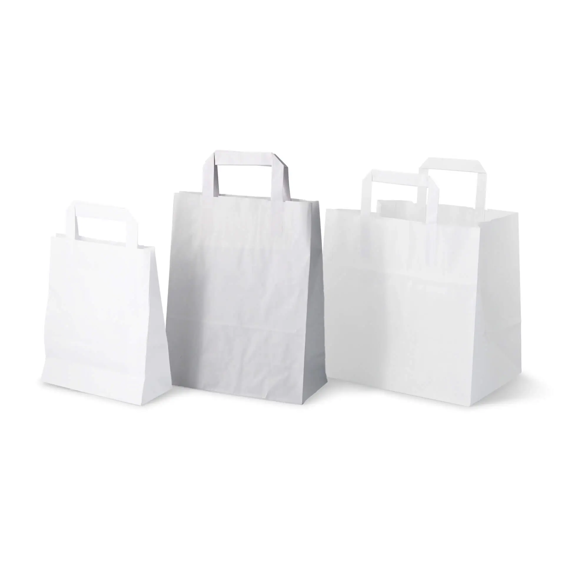 Papieren draagtassen van kraftpapier M, 22 x 10 x 28 cm, wit