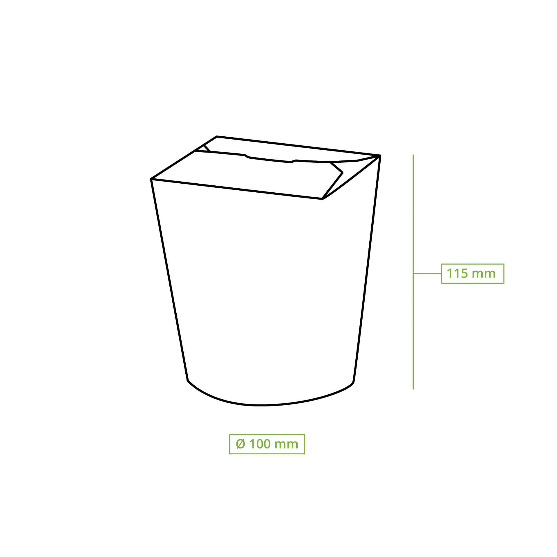 Kartonnen noedelboxen / Aziatische boxen (gecoat) 800 ml, bruin