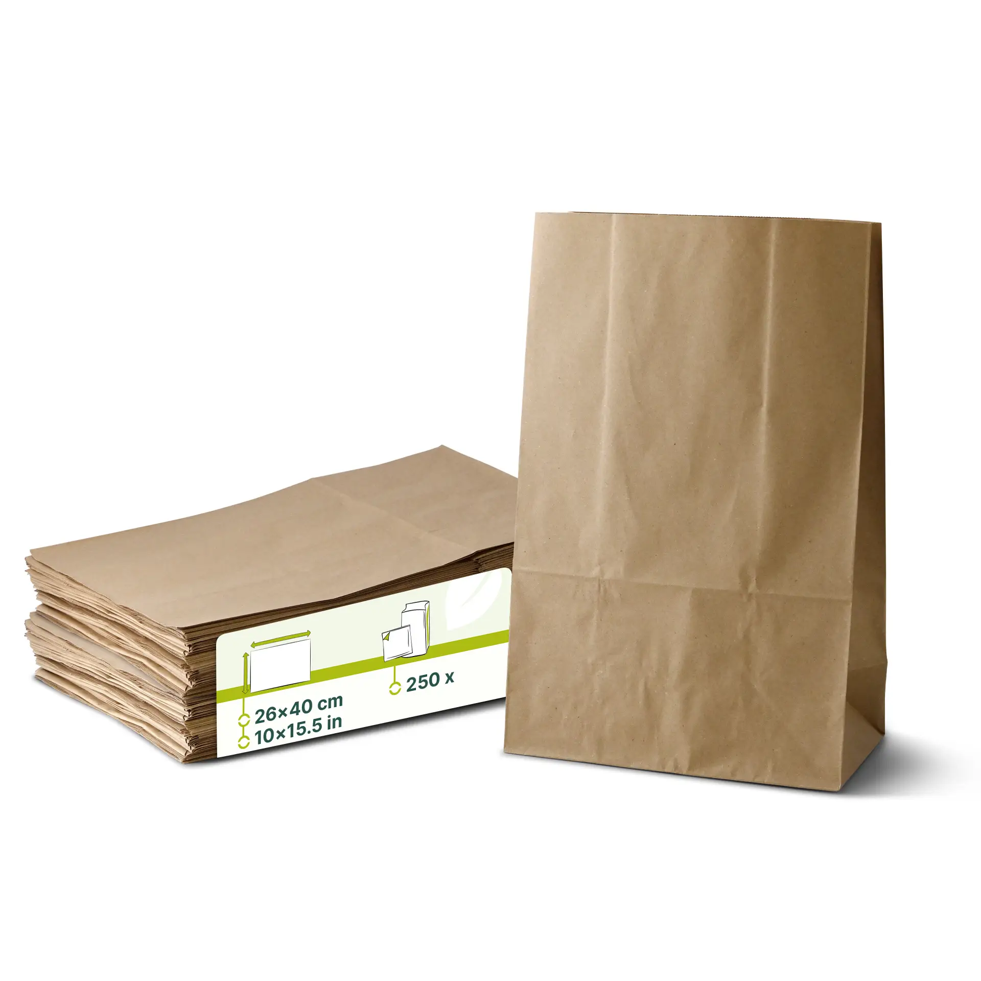 Draagtassen, kraft, L 26 x 14 x 40 cm Draagtassen, kraft, L 26 x 14 x 40 cm