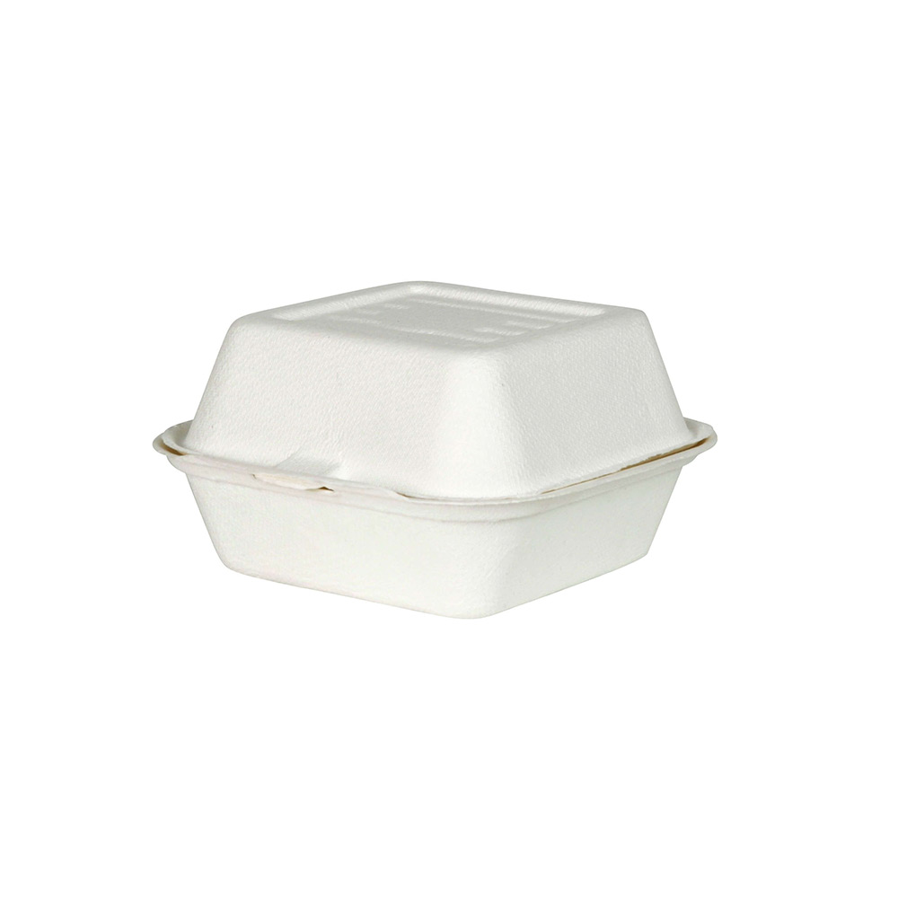 Zuckerrohr-Burger-Boxen 14,3 x 15 x 8,2 cm, quadratisch
