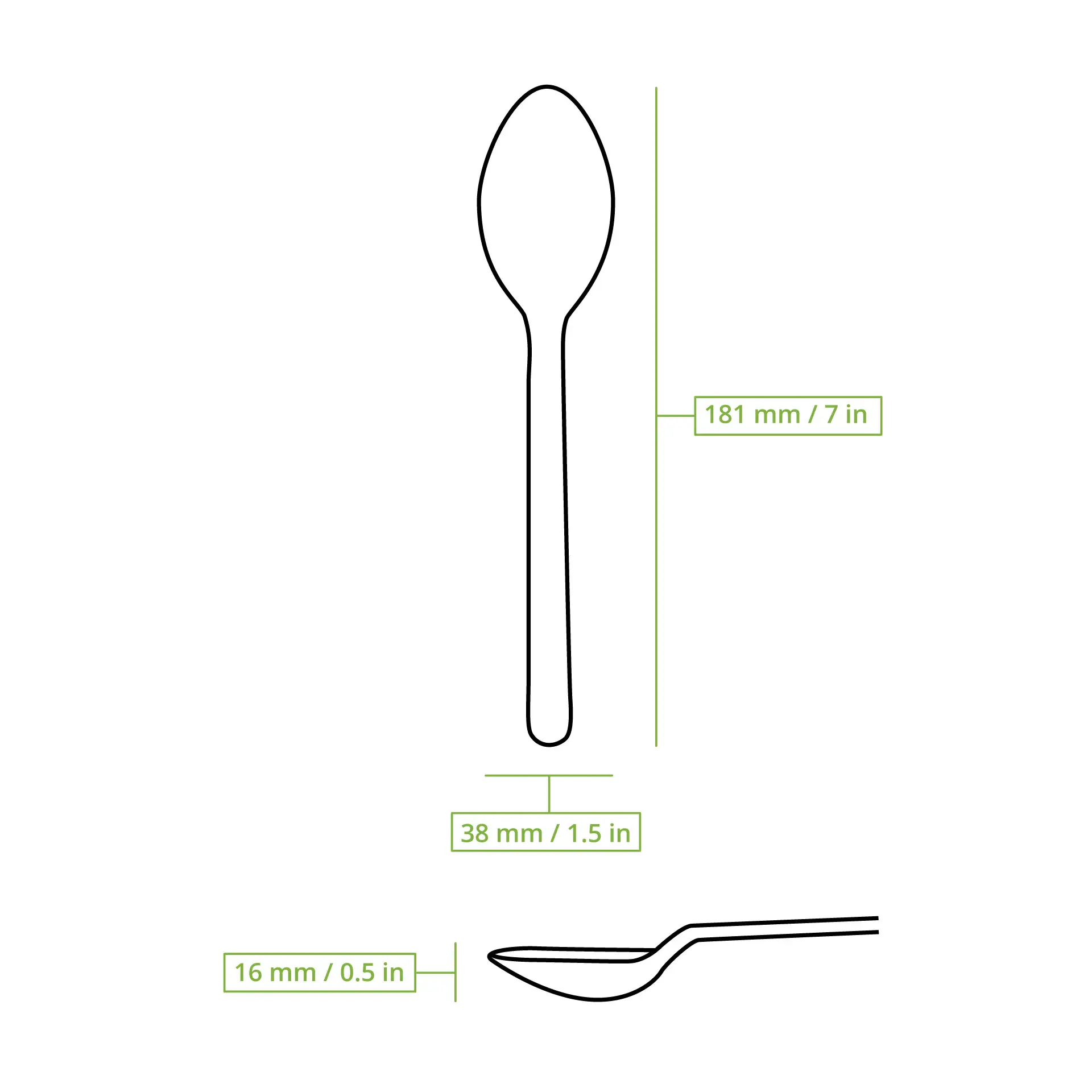 Herbruikbare lepel “merways Cutlery” 18 cm, peper / grijs