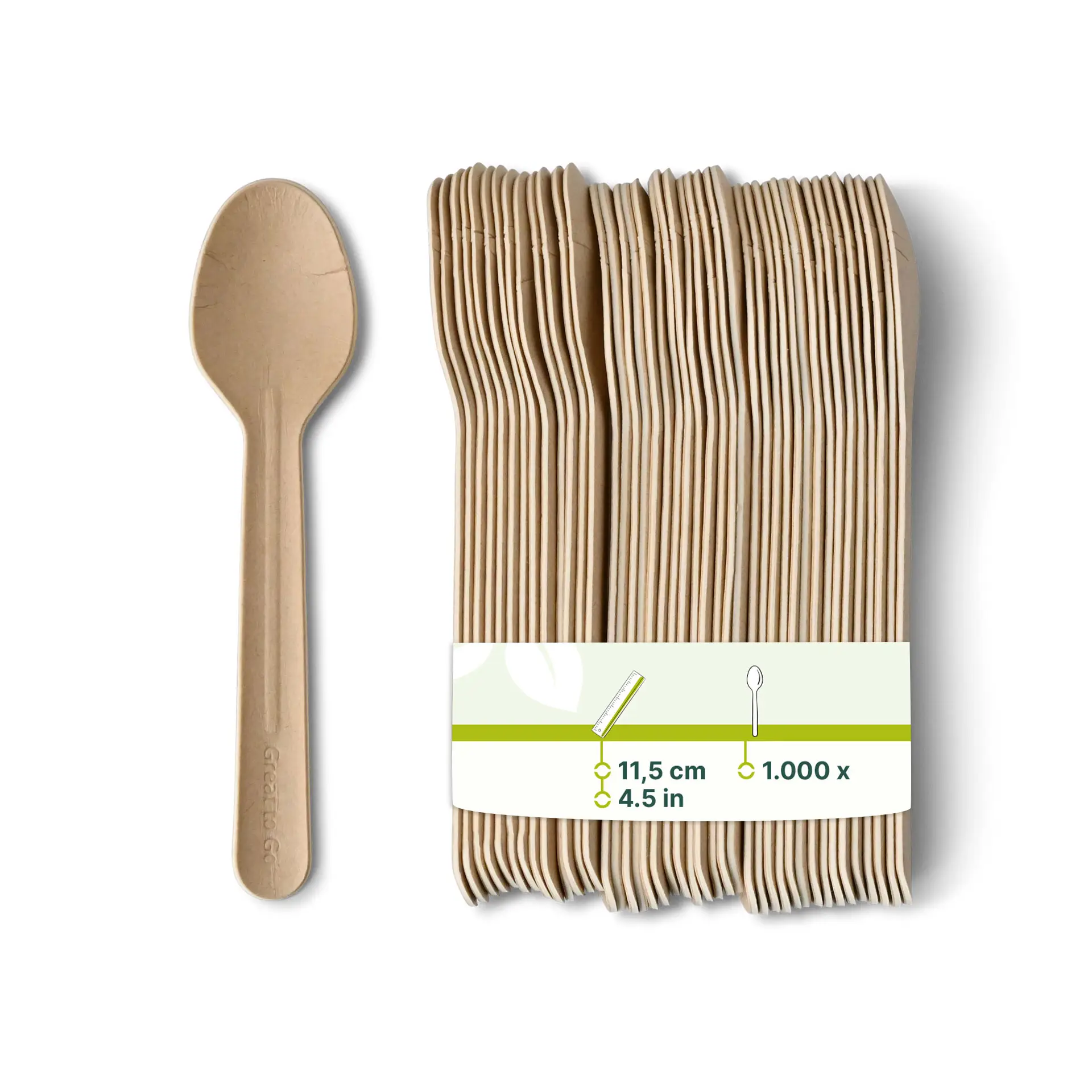 Papieren theelepel 11,5 cm, kraft Papieren theelepel 11,5 cm, kraft
