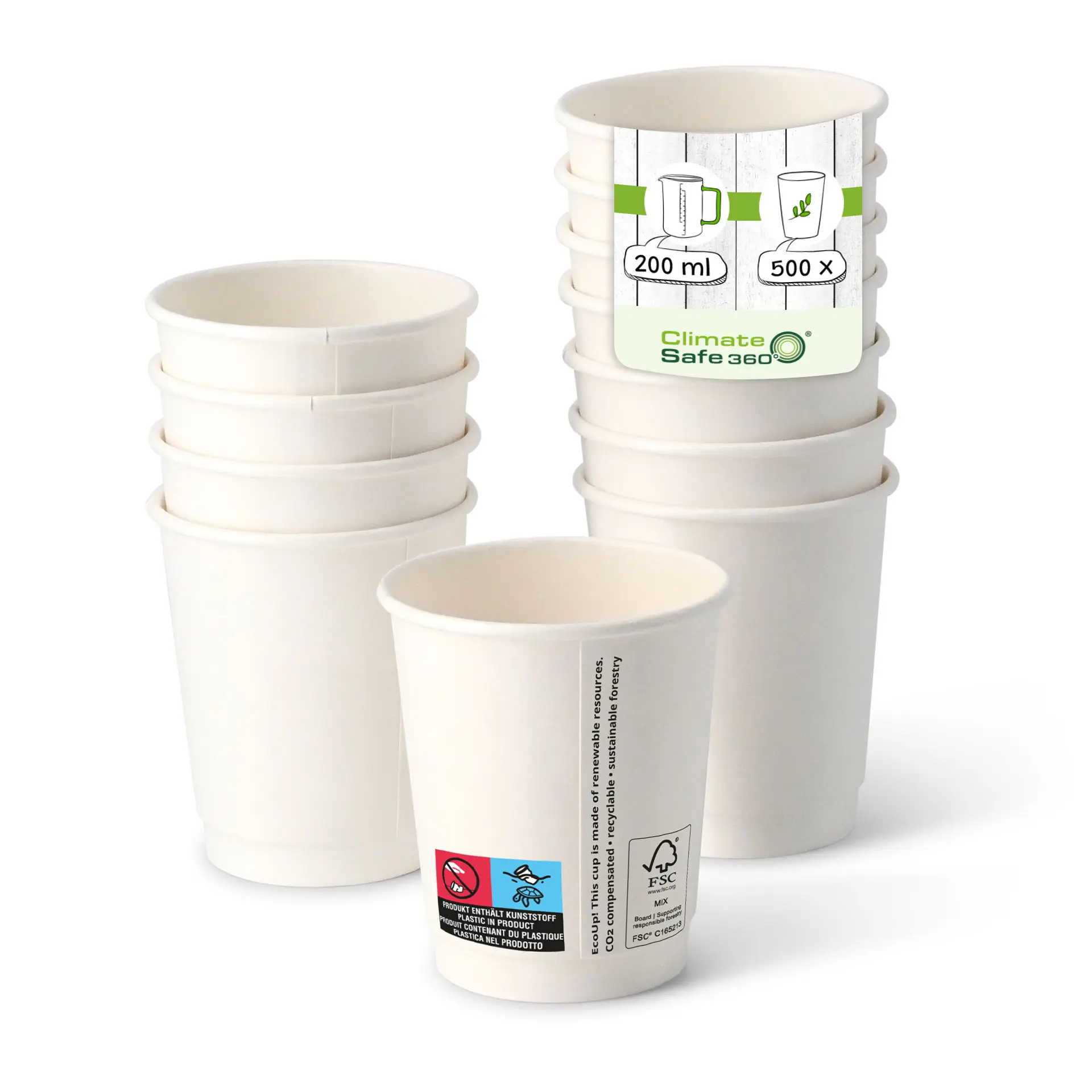Koffiebekers to go van karton (gecoat), dubbelwandig, 200 ml / 8 oz, Ø 80 mm, wit con10002-01-0-coffee-to-go-becher-aus-pappe-beschichtet-doppelwandig-200-ml-8-oz-80-mm-weiss