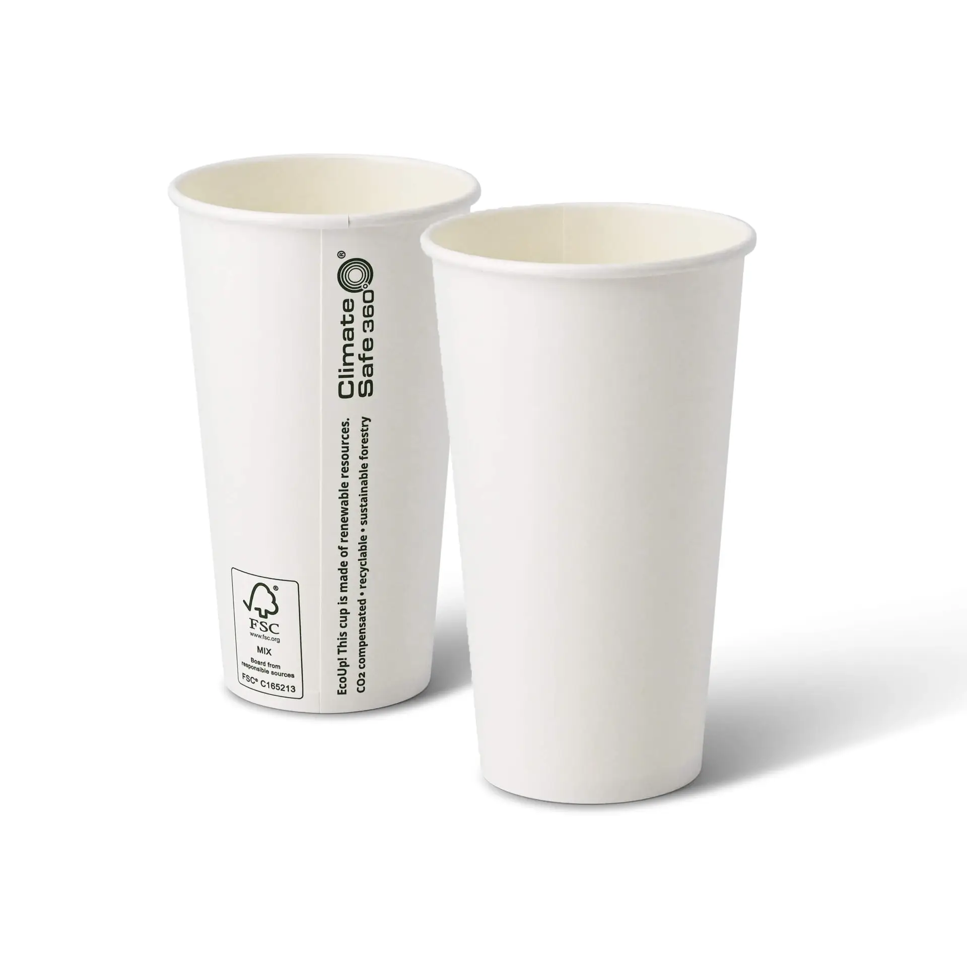 Papieren beker 500 ml / 20 oz, Ø 90 mm, wit