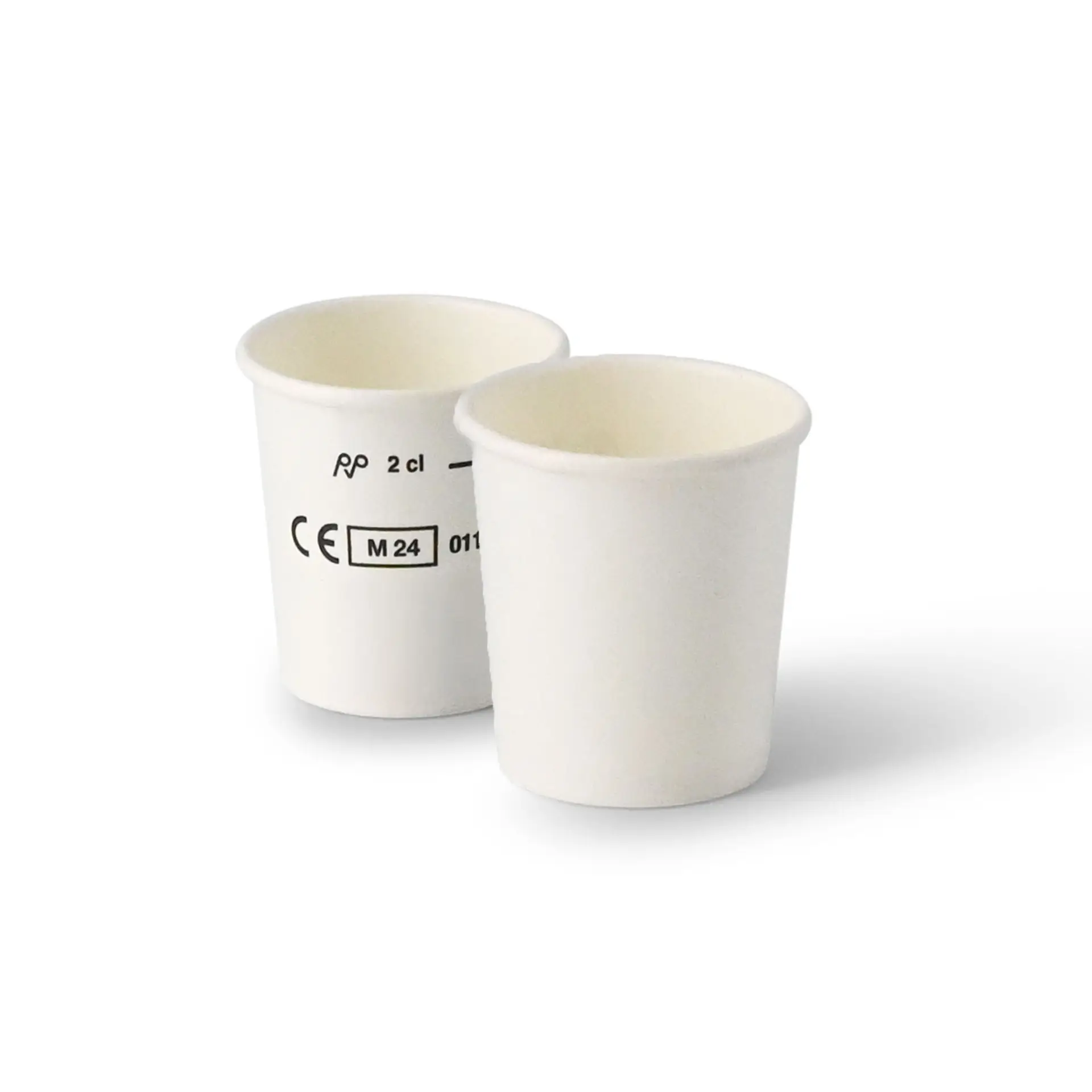 Shotbekers van papier, 20 ml / 1 oz, wit