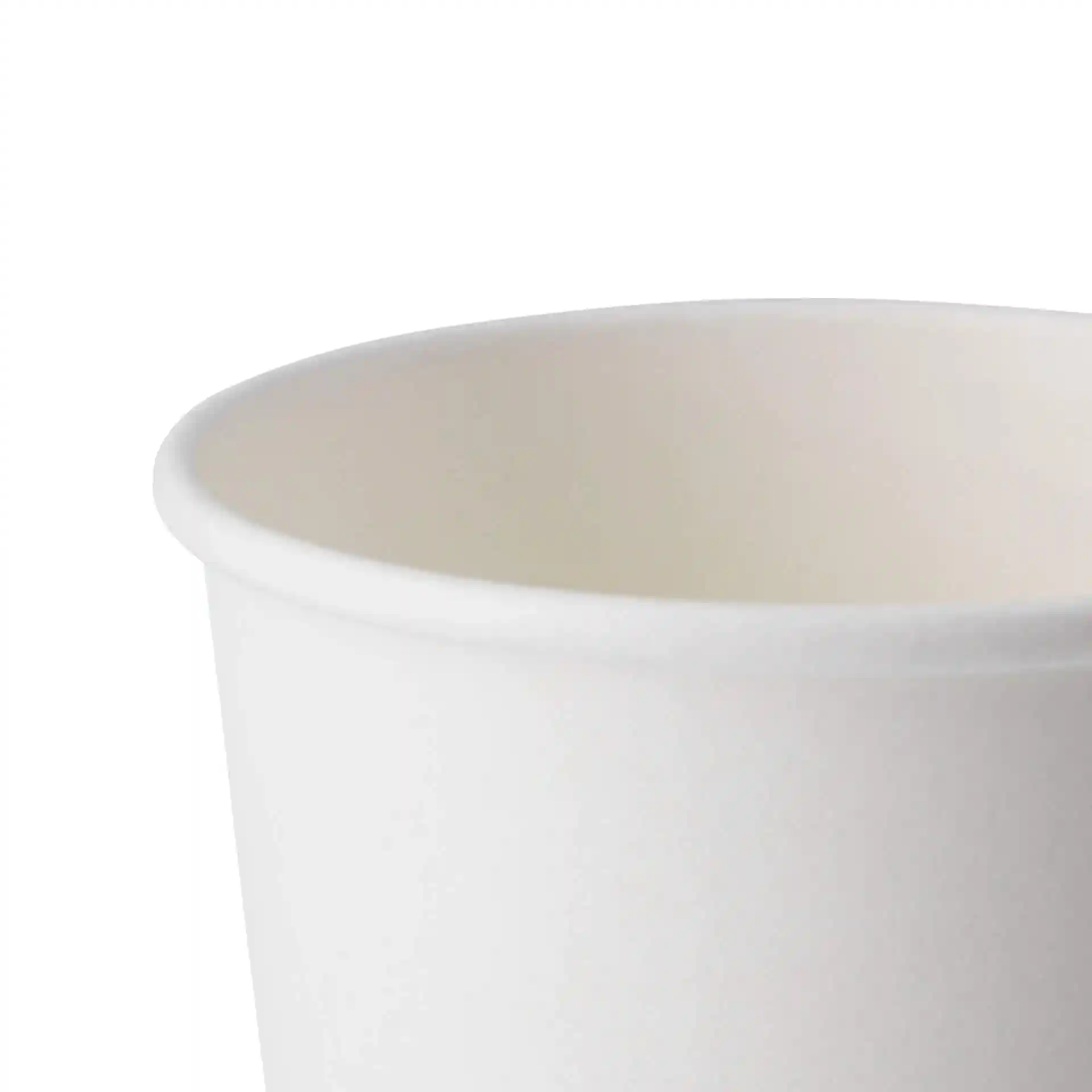 Witte papieren soepcontainer, rond, 12 oz capaciteit, diameter 90 mm.