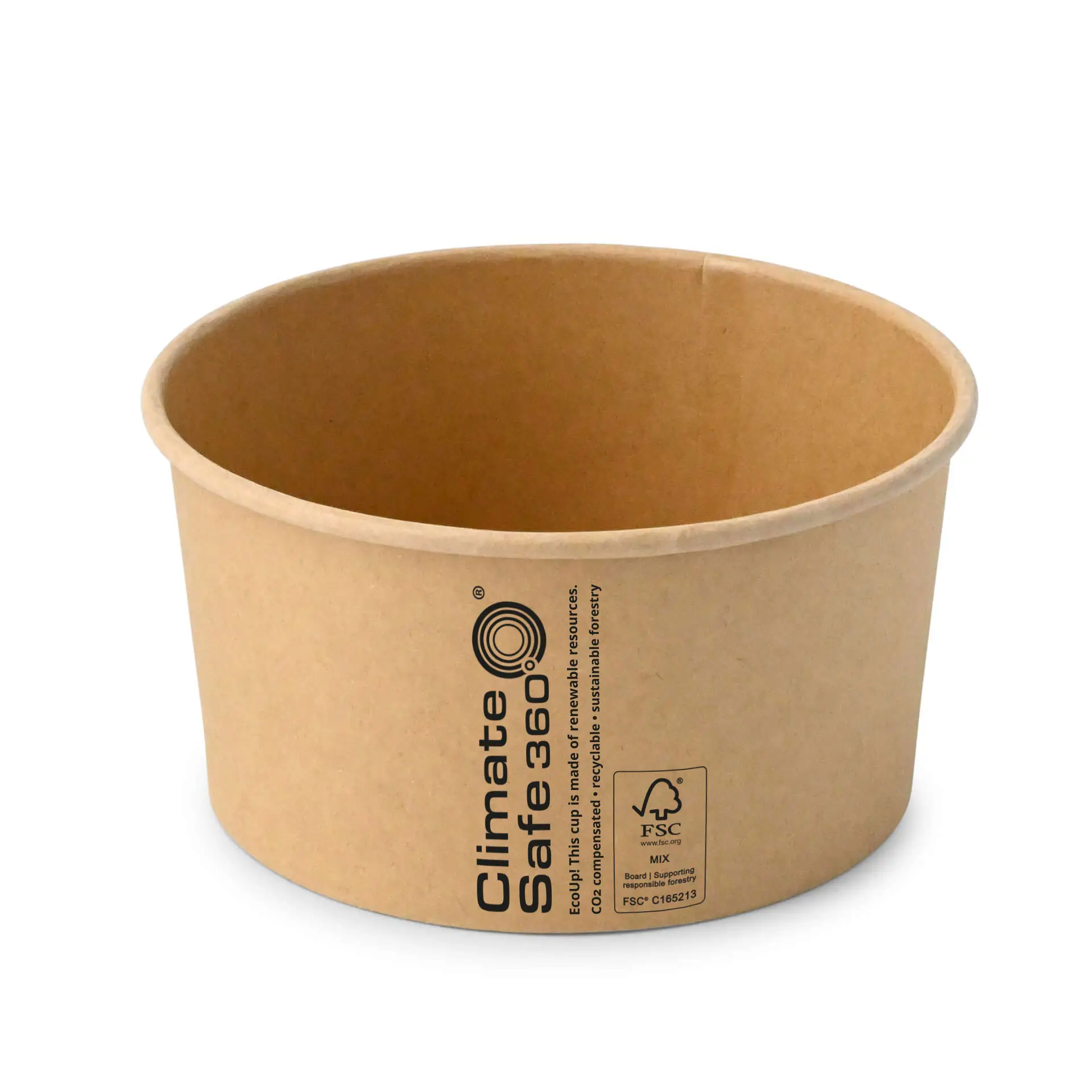 Kartonnen schalen (gecoat) / Bowl, 800 ml, Ø 150 mm, bruin, rond (1000 ml maximale inhoud)