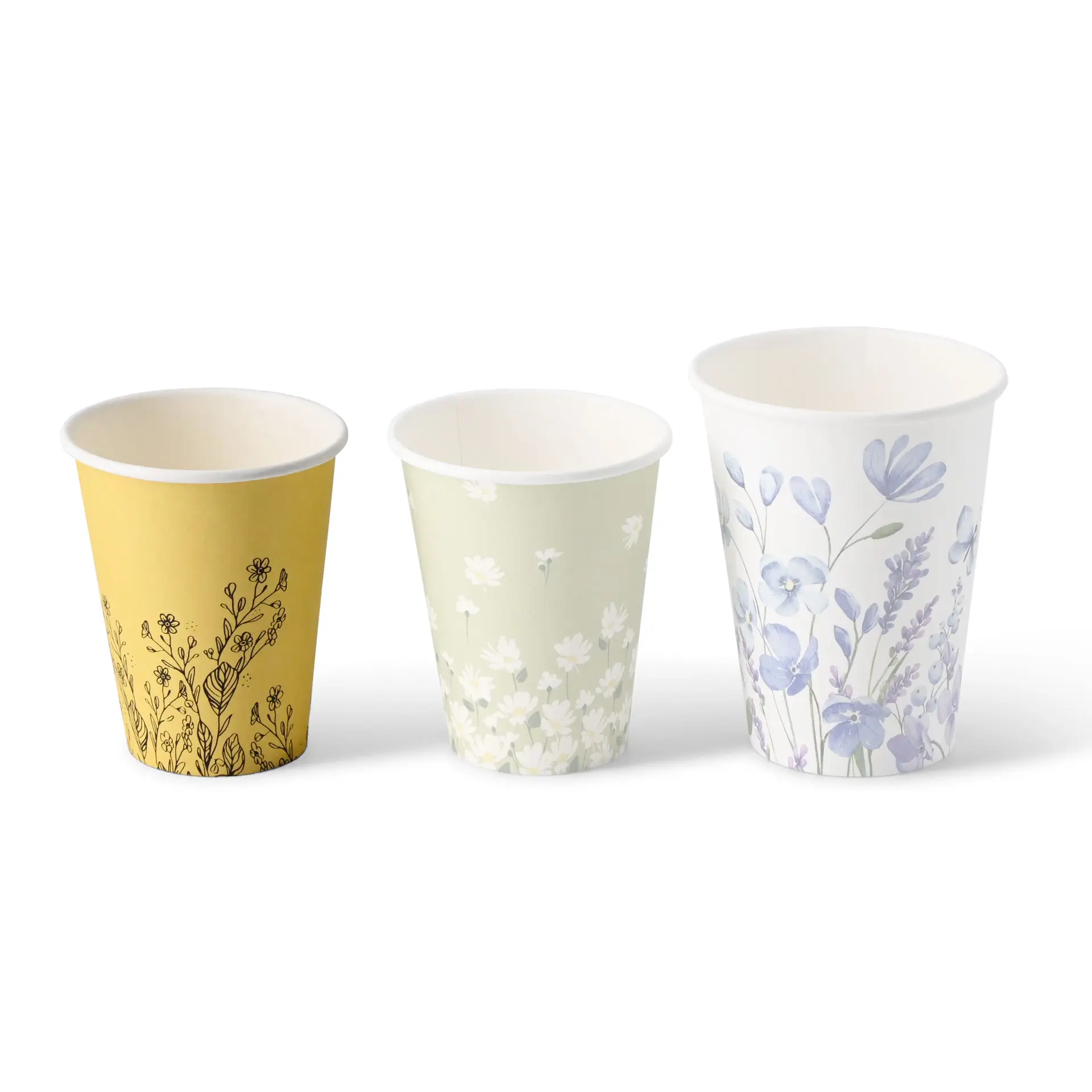 Kartonnen bekers lente "Bloemen" 200 ml / 8 oz, Ø 80 mm, geel dhd04110-pappbecher-fruehling-blumen-200-ml-8-oz-80-mm-gelb-9