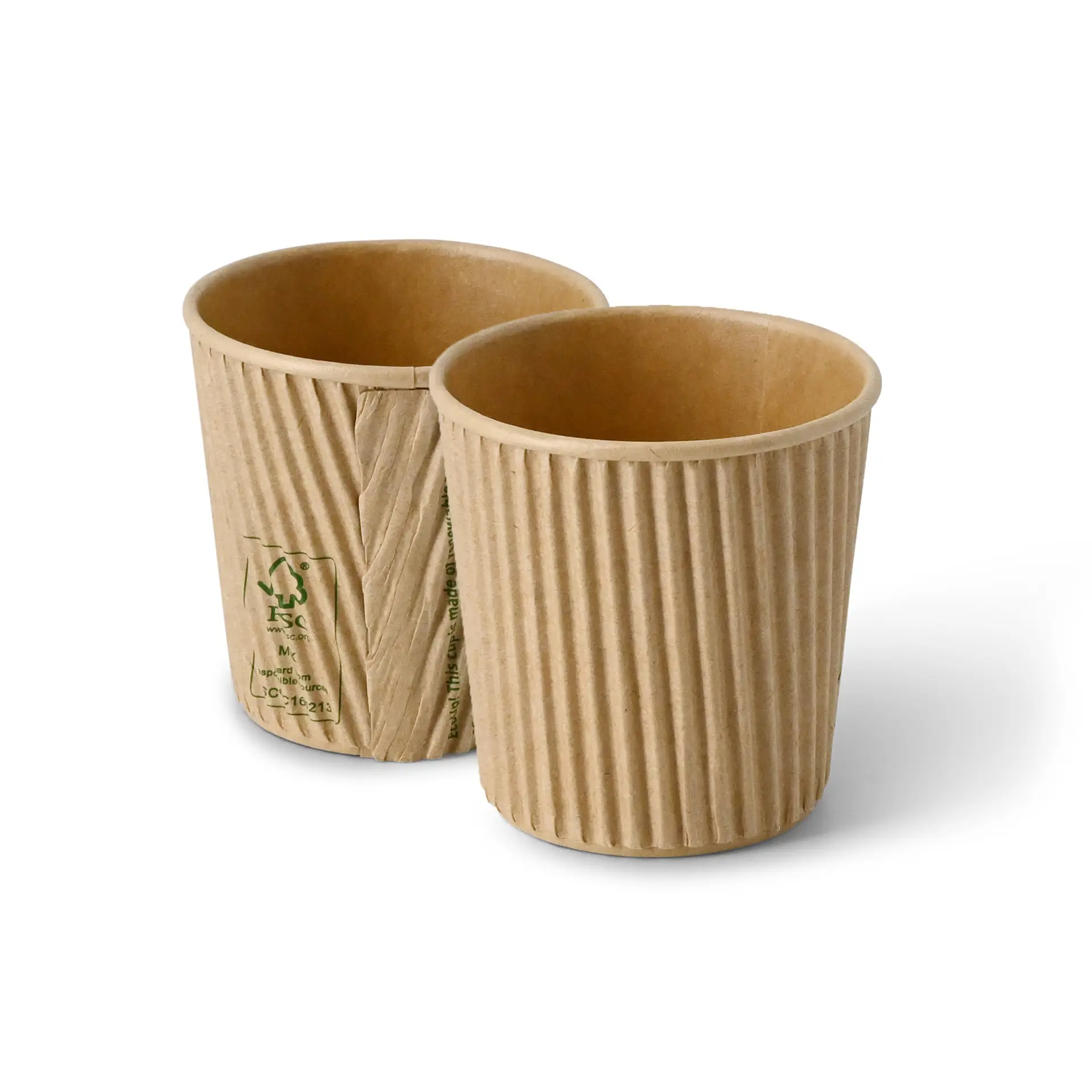 Ribbelbeker / Koffiebeker to go 100 ml / 4 oz, Ø 62 mm, kraft