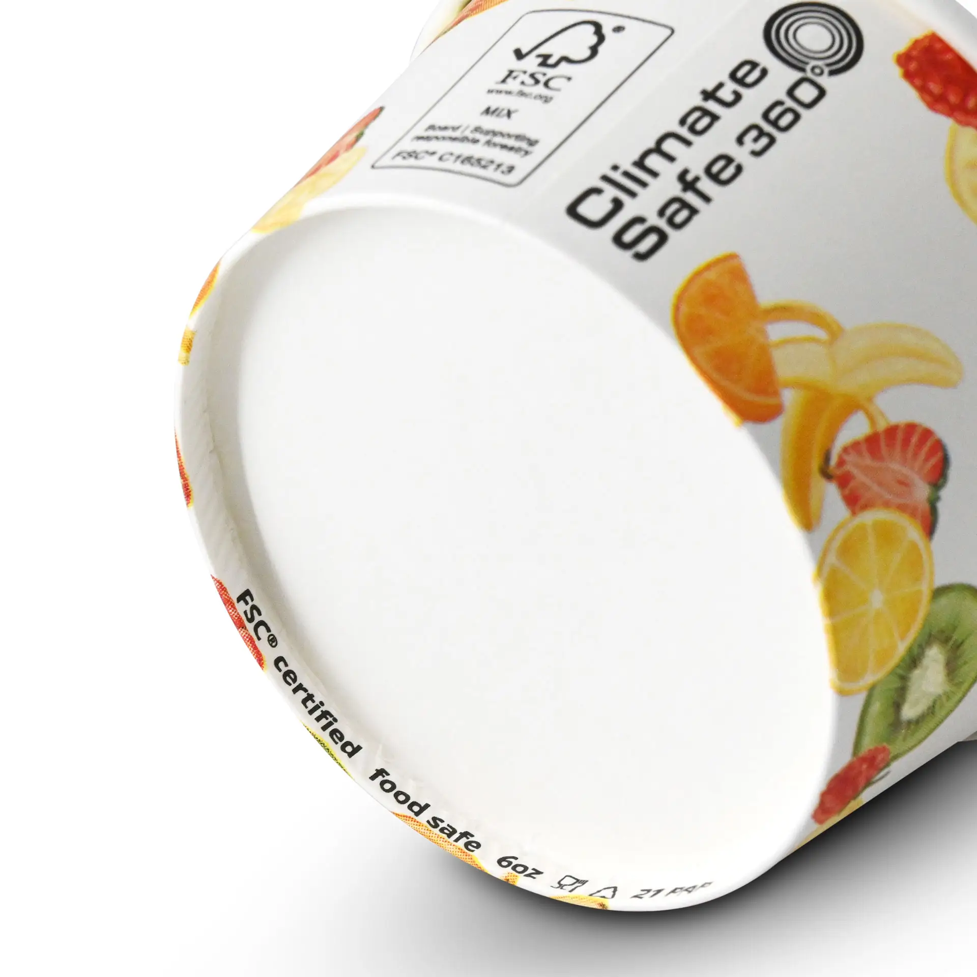 IJsbeker bedrukt (gecoat) S "Fruit" 150 ml, max. 220 ml, Ø 92 mm