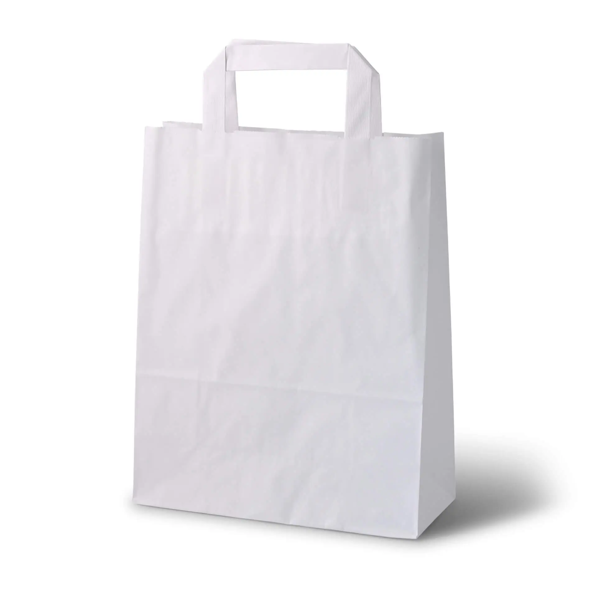 Papieren draagtassen van kraftpapier M, 22 x 10 x 28 cm, wit