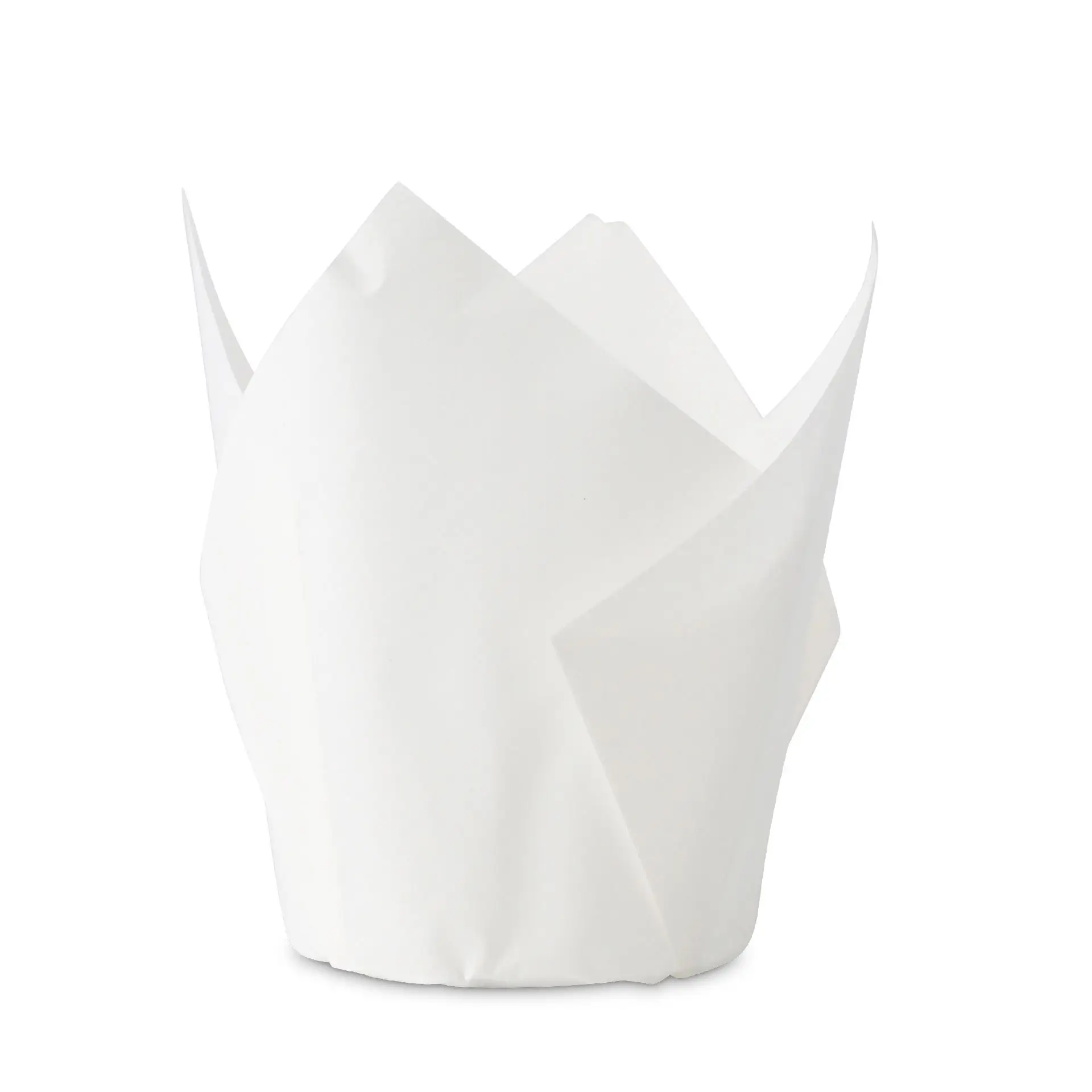 Witte vetvrije muffin vormpje met een diameter van 5 cm, ontworpen voor het bakken en serveren van muffins of cupcakes.