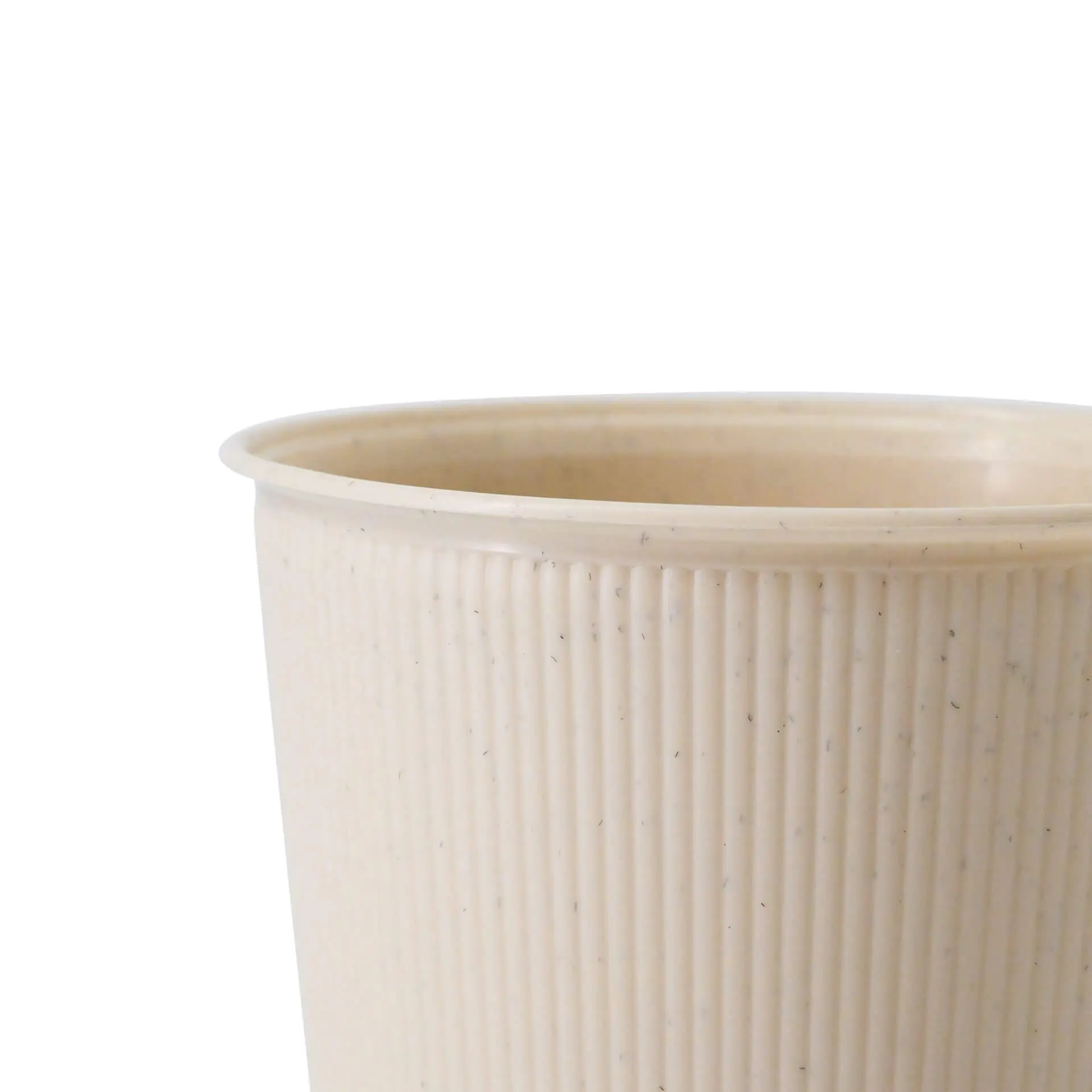 Herbruikbare beker (geribbeld) 400 ml / 16 oz, Ø 90 mm, crèmewit