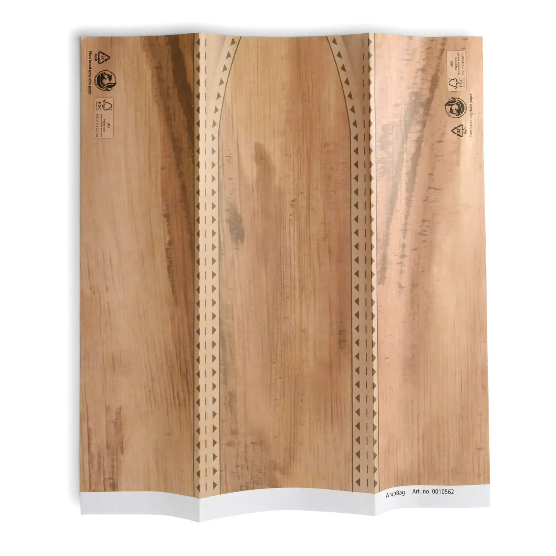 Wrap bag, 10,5 x 30,5 cm, kraft dfc00500-wrap-papier-s-105-x-305-cm-braun-vorgefaltet-3