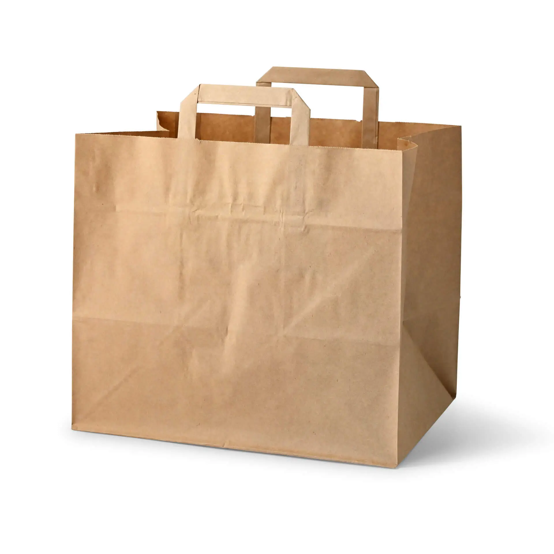 Draagtassen van gerecycled papier (32 × 21 × 27 cm) dse02307-tragetaschen-aus-recyclingpapier-xxl-32-x-21-x-27-cm-braun-breiter-boden-1