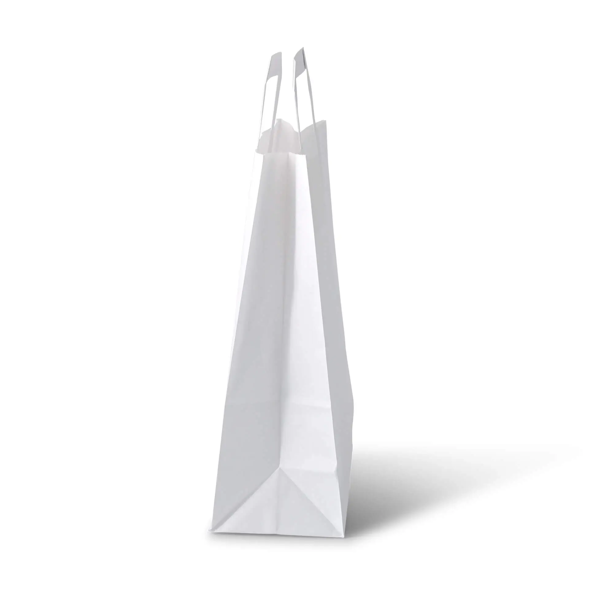 Papieren draagtassen van kraftpapier M, 22 x 10 x 28 cm, wit