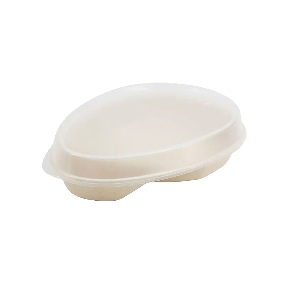 | 2 VOOR 1 | Set verhuurartikelen herbruikbare borden merways Plate, cashew/crème-wit, 2 vakken