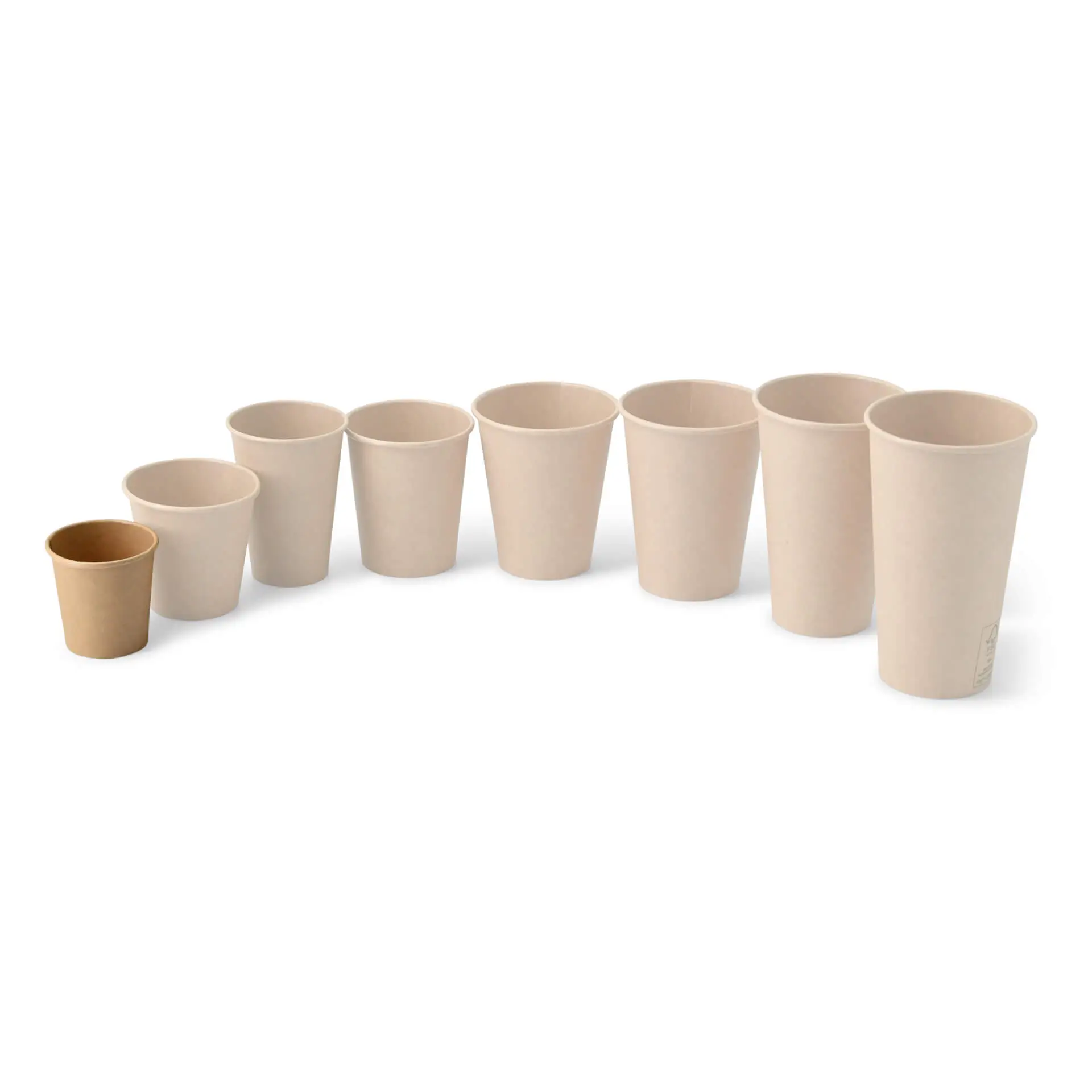 Kartonnen bekers (gecoat) 100 ml / 4 oz, Ø 62 mm, bruin Kartonnen bekers (gecoat) 100 ml / 4 oz, Ø 62 mm, bruin