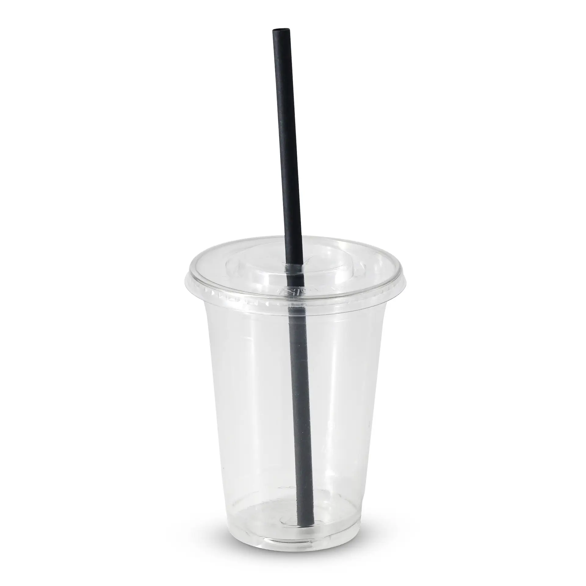 Jumbo papieren rietje 23 cm, Ø 0,8 cm, zwart, verticaal gerold