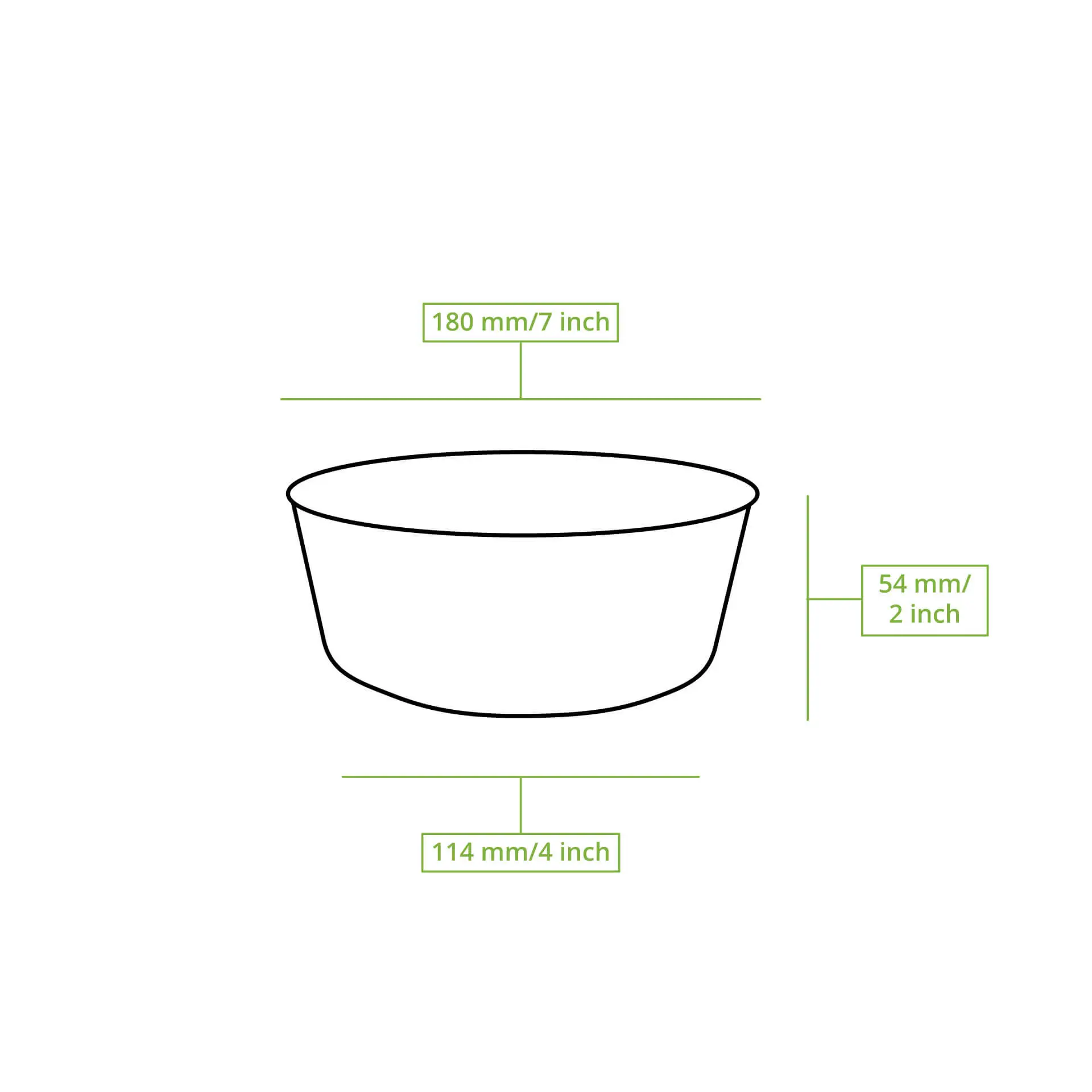 Vierkante palmblad schaal, 750 ml, met afmetingen van 180 mm diameter en 54 mm hoogte, met een uniek natuurlijk patroon.